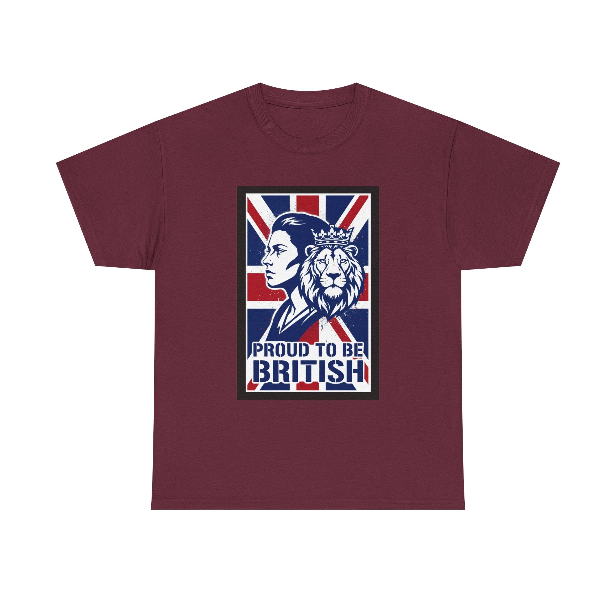 Proud to Be British T-Shirt – Union Jack Lion Graphic Tee