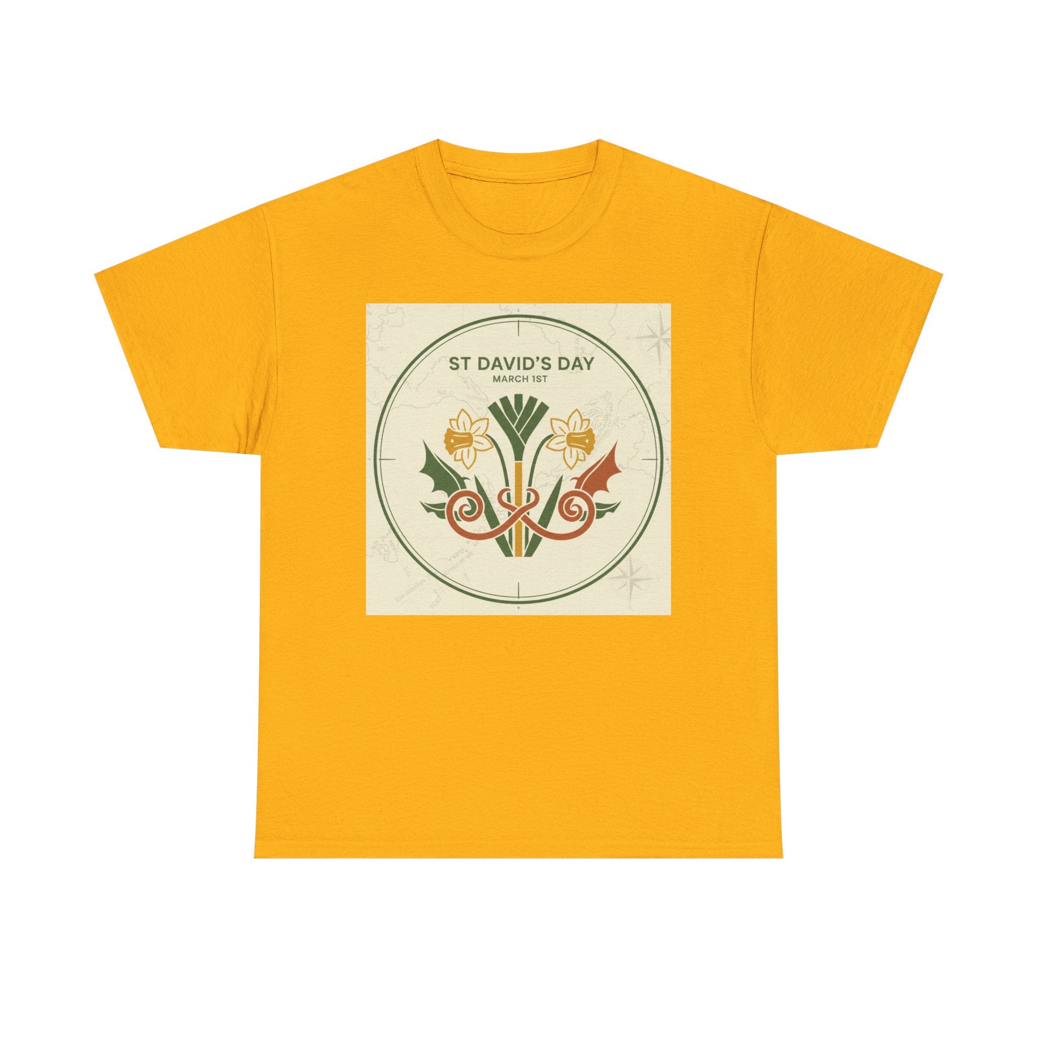 St. David's Day Floral Tee — Welsh Daffodil & Leek Celebration Shirt