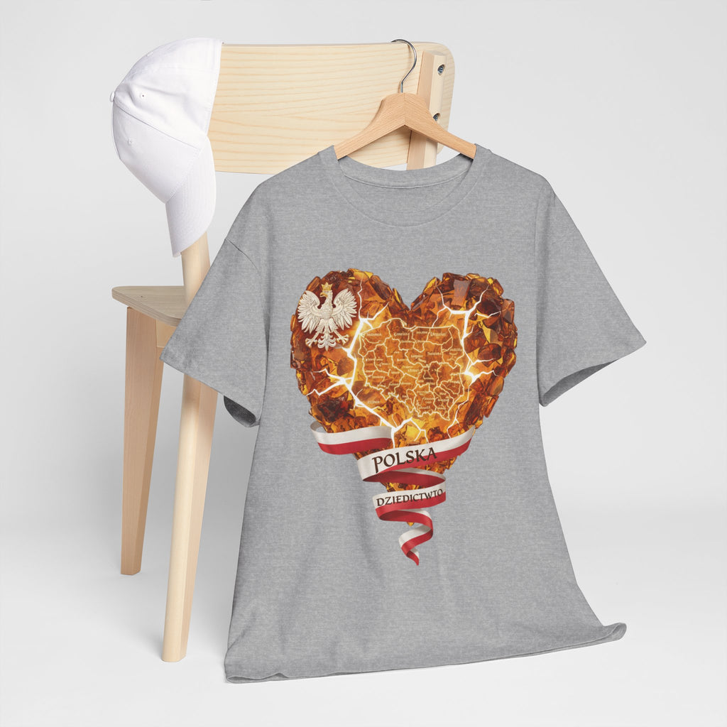Polish Pride Heart Flame Tee | Polska Heritage T-Shirt