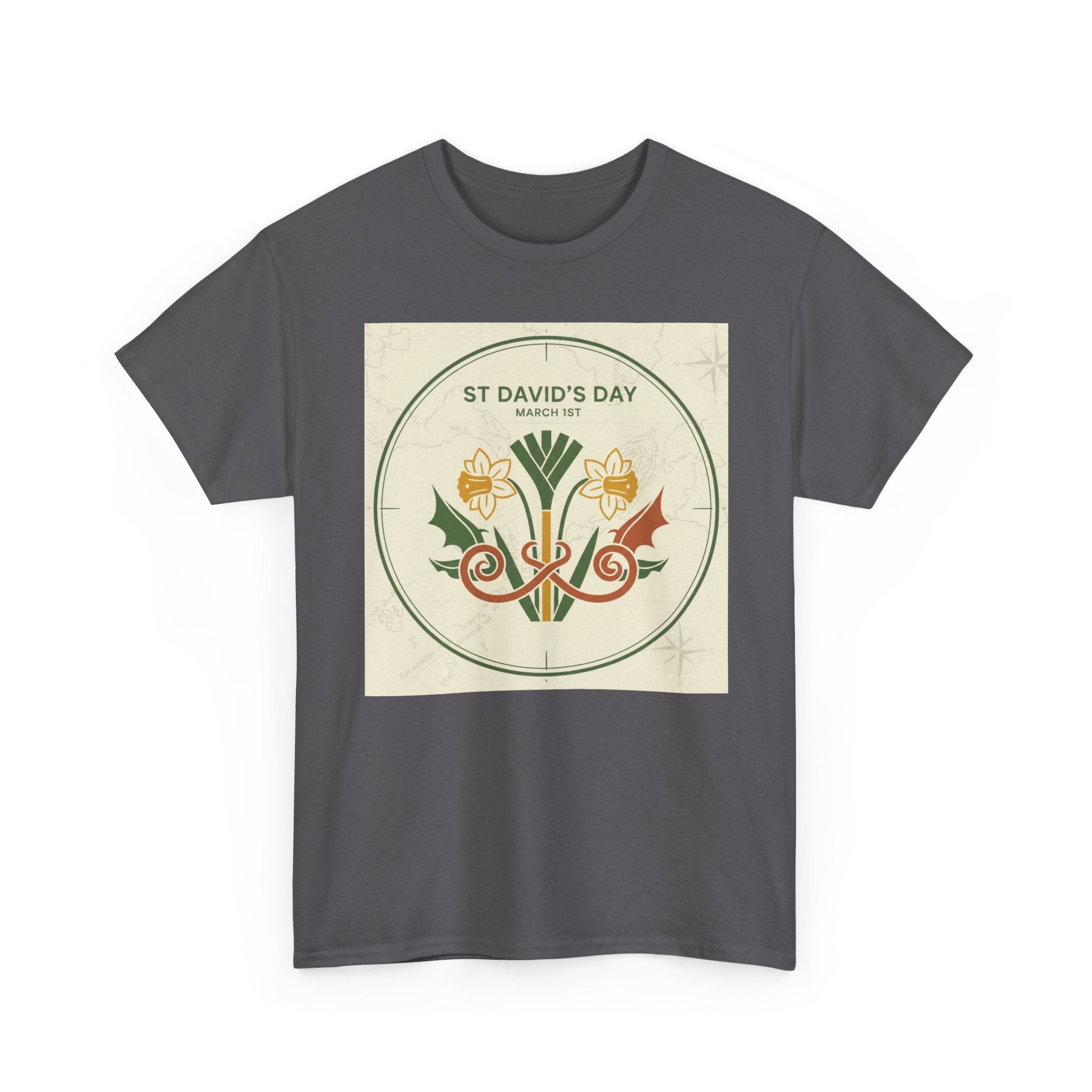 St. David's Day Floral Tee — Welsh Daffodil & Leek Celebration Shirt