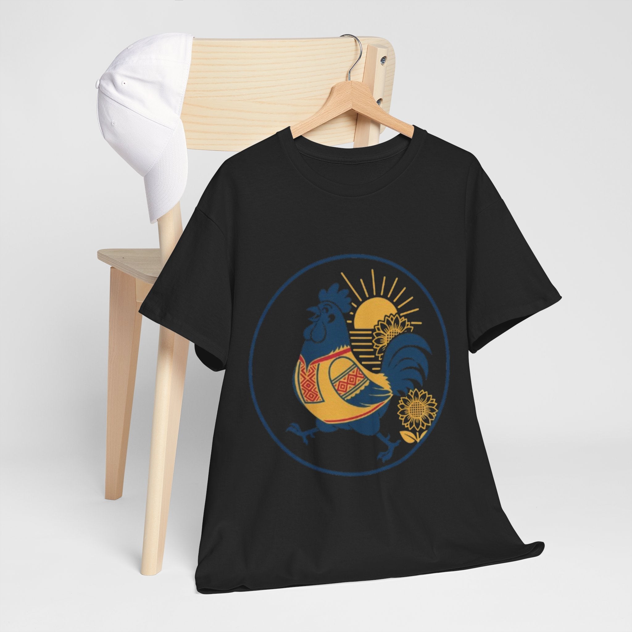 Rooster Sunburst Graphic Tee — Vintage Farmhouse Rooster T-Shirt