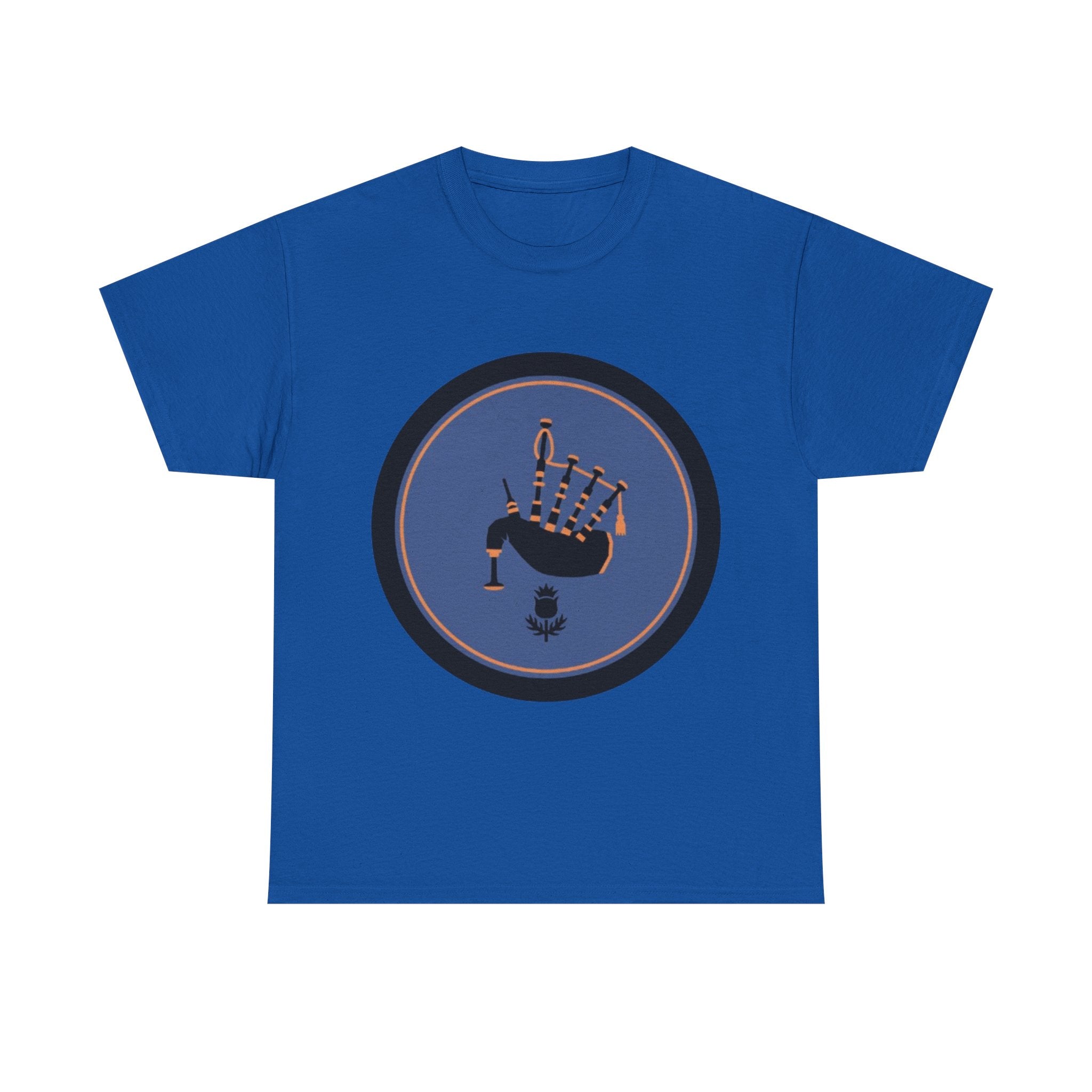 Bagpipes Crest T‑Shirt — Scottish Pride Circle Logo Tee