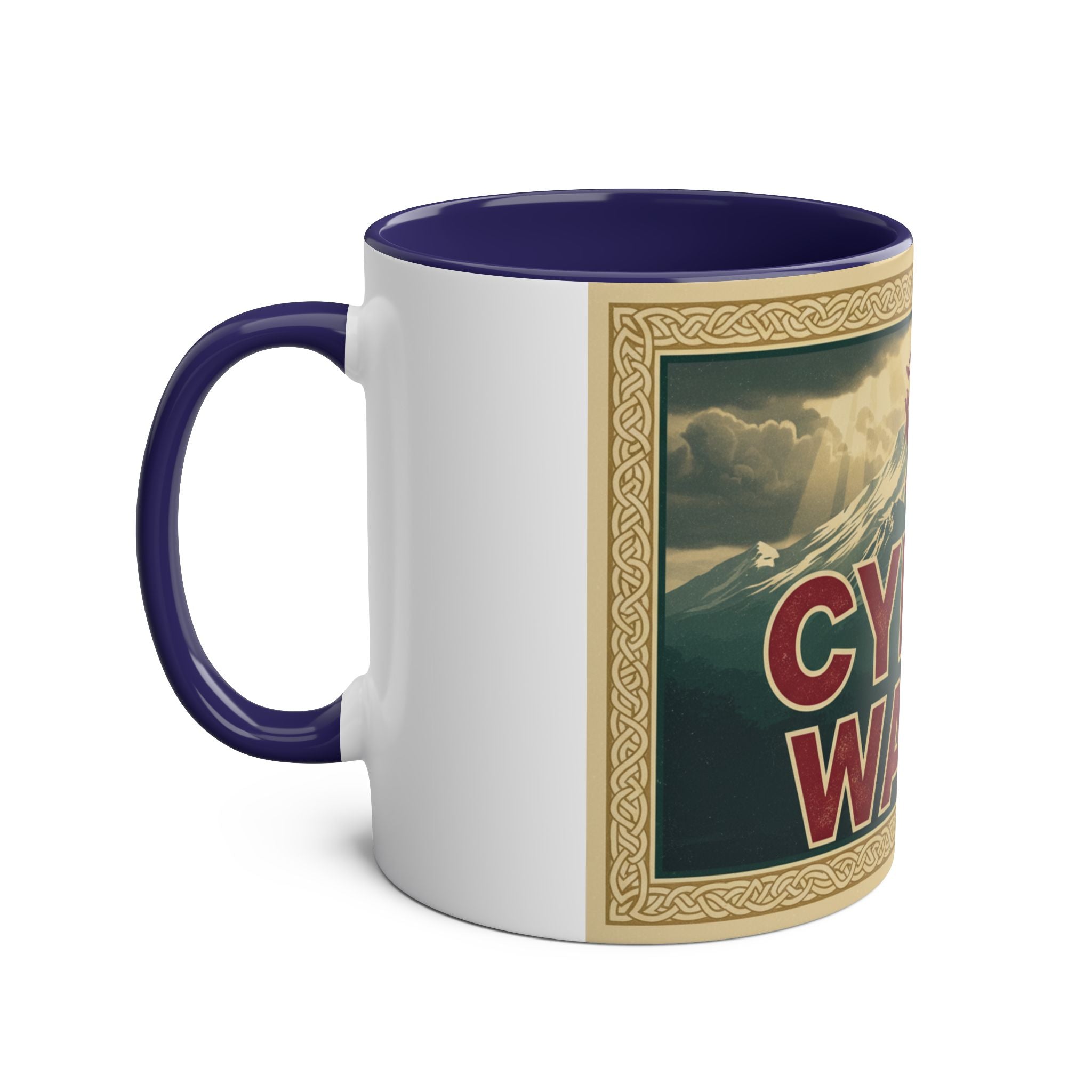 Cymru Wales Coffee Mug — Red Two-Tone 11oz Welsh Dragon Mug