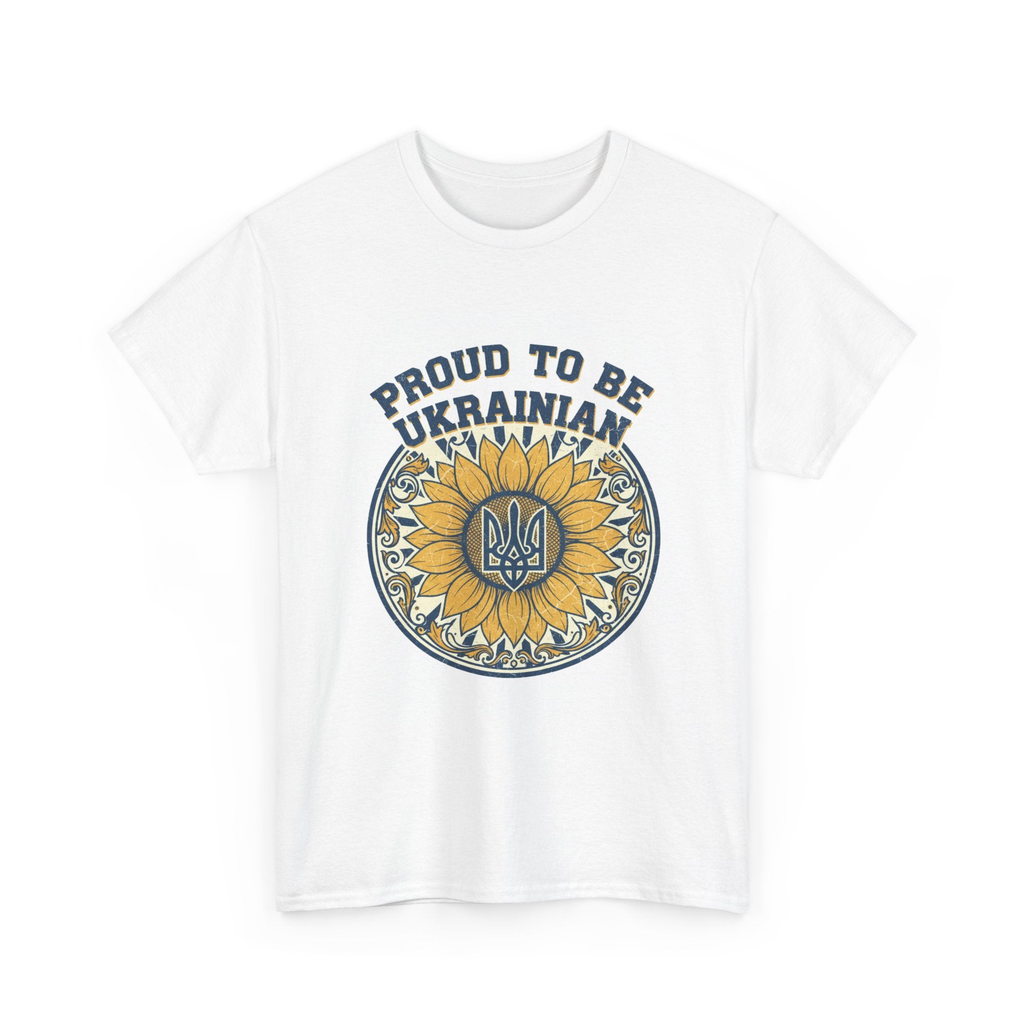 Proud to Be Ukrainian T-Shirt — Sunflower & Trident Pride Tee