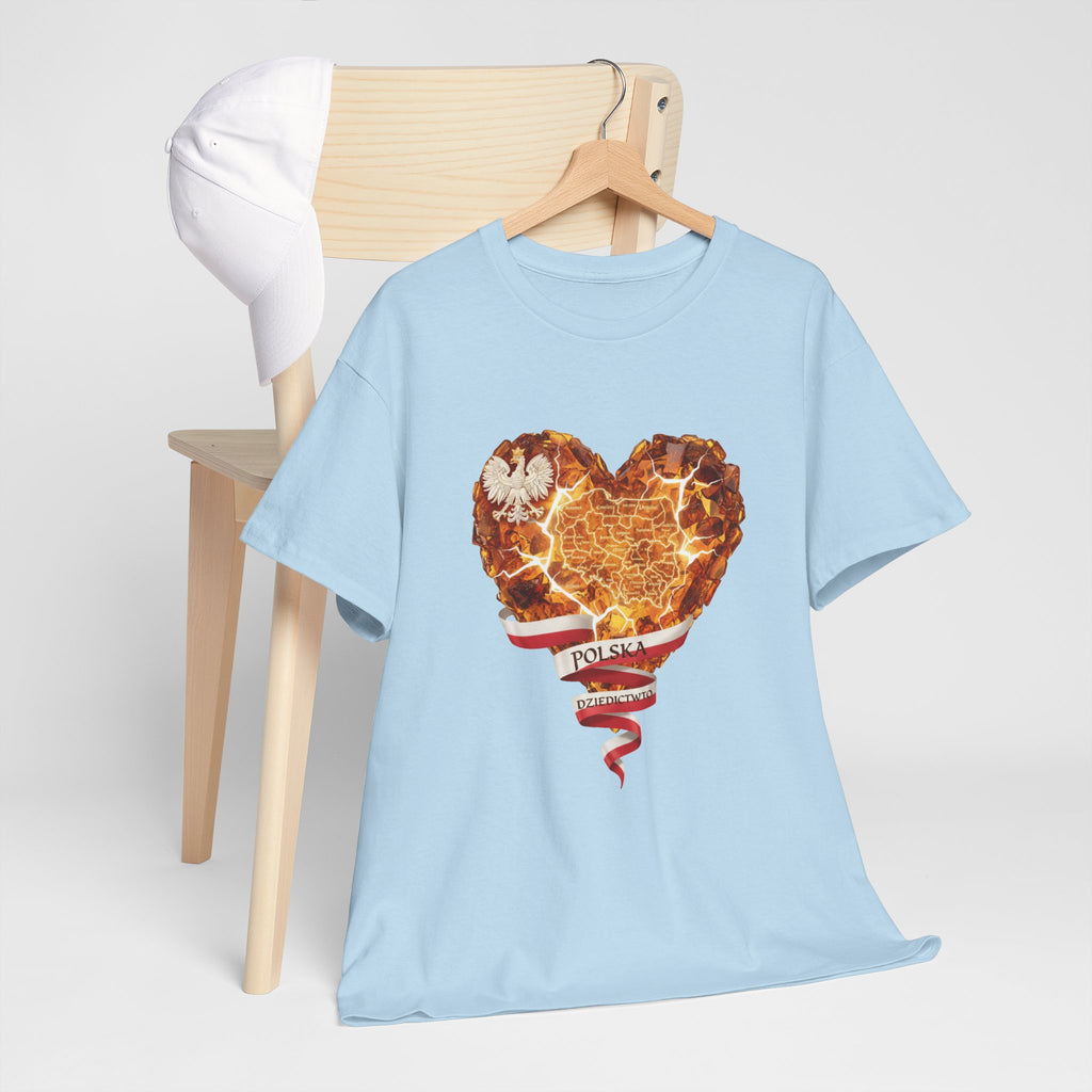 Polish Pride Heart Flame Tee | Polska Heritage T-Shirt