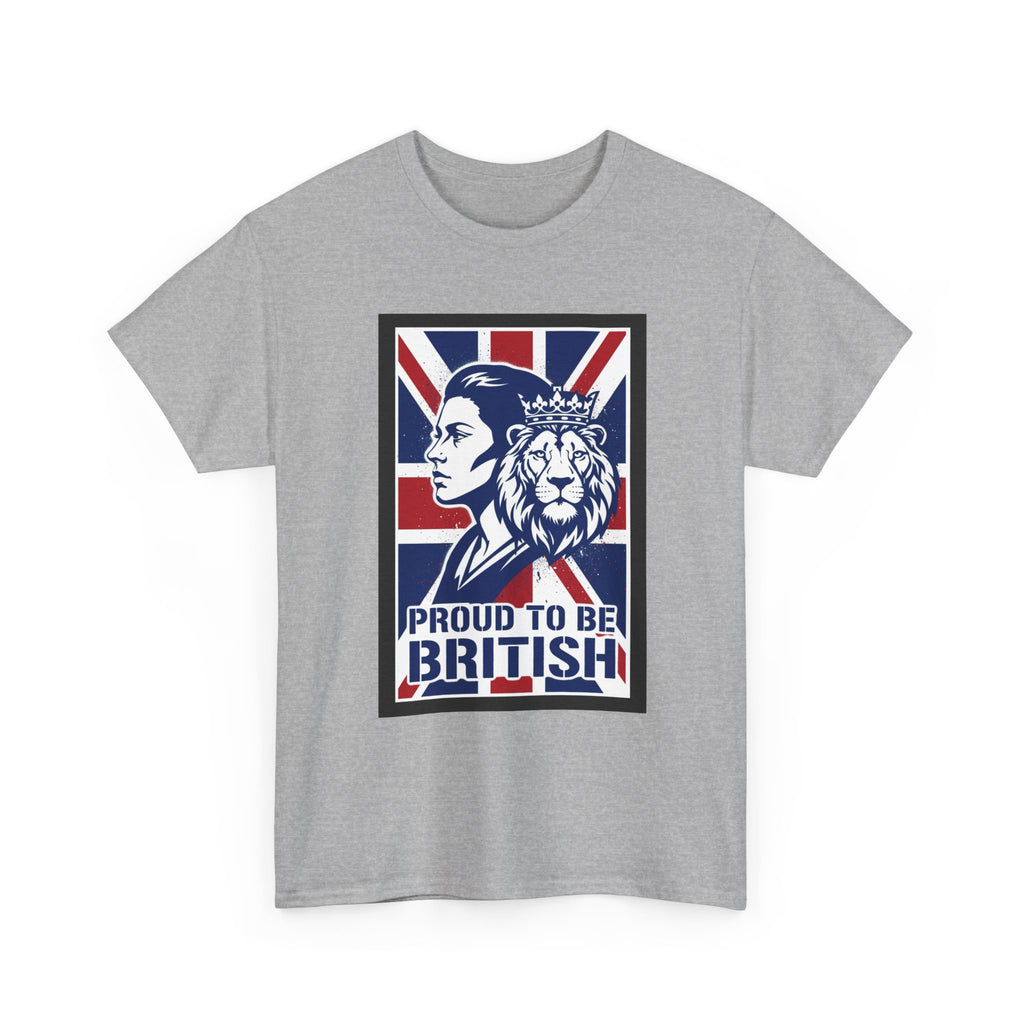 Proud to Be British T-Shirt – Union Jack Lion Graphic Tee