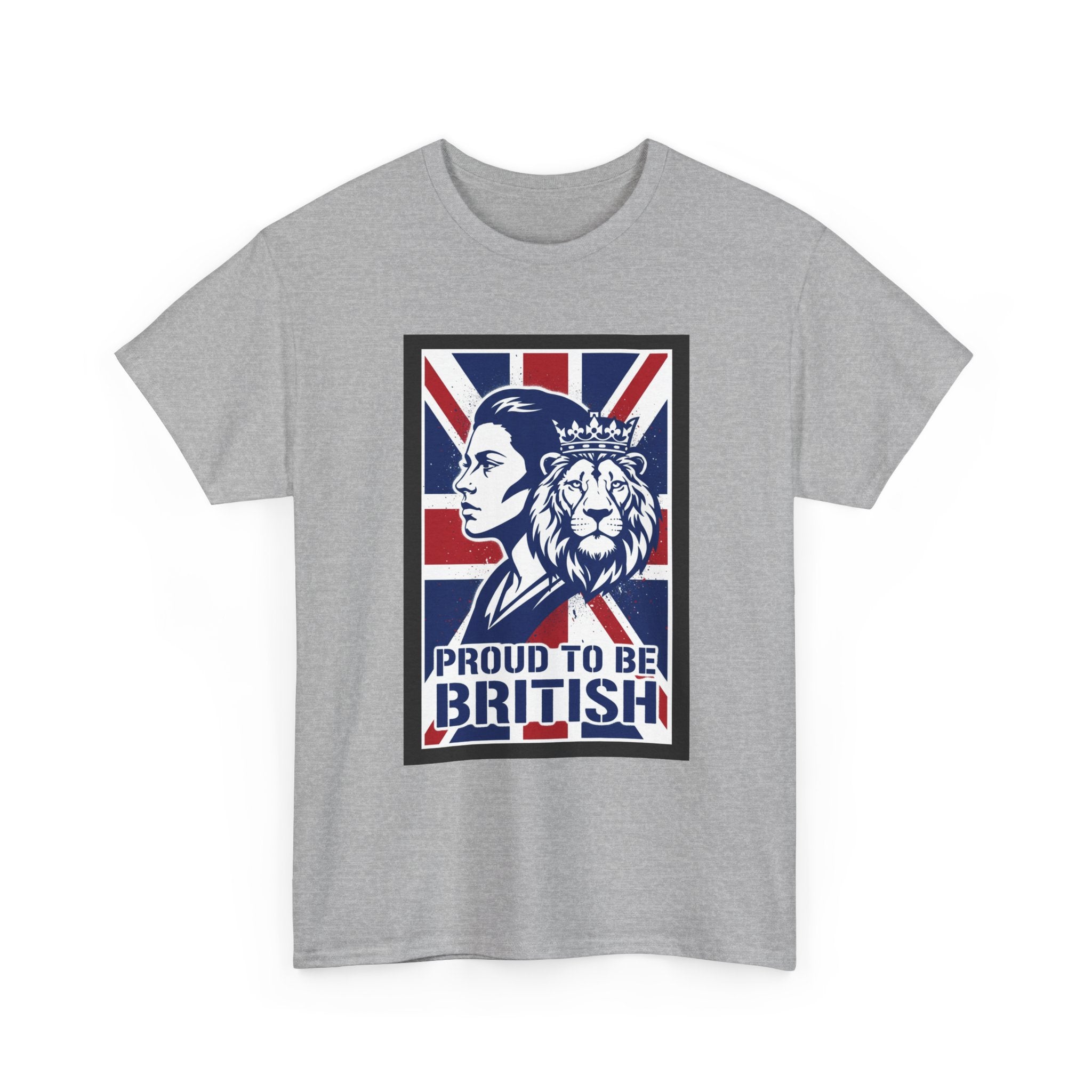 Proud to Be British T-Shirt – Union Jack Lion Graphic Tee