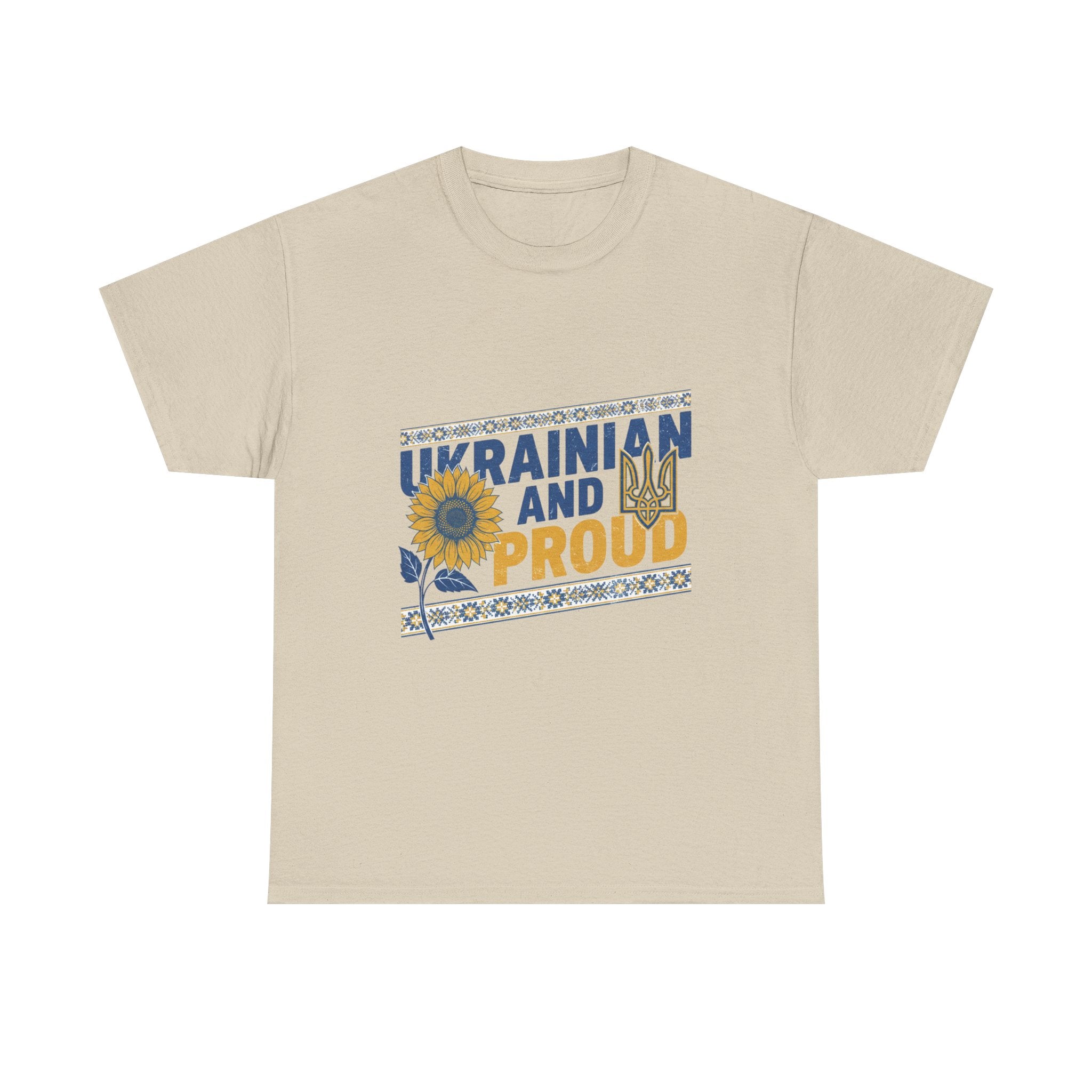 Ukrainian and Proud T-Shirt — Sunflower & Trident Patriotic Tee