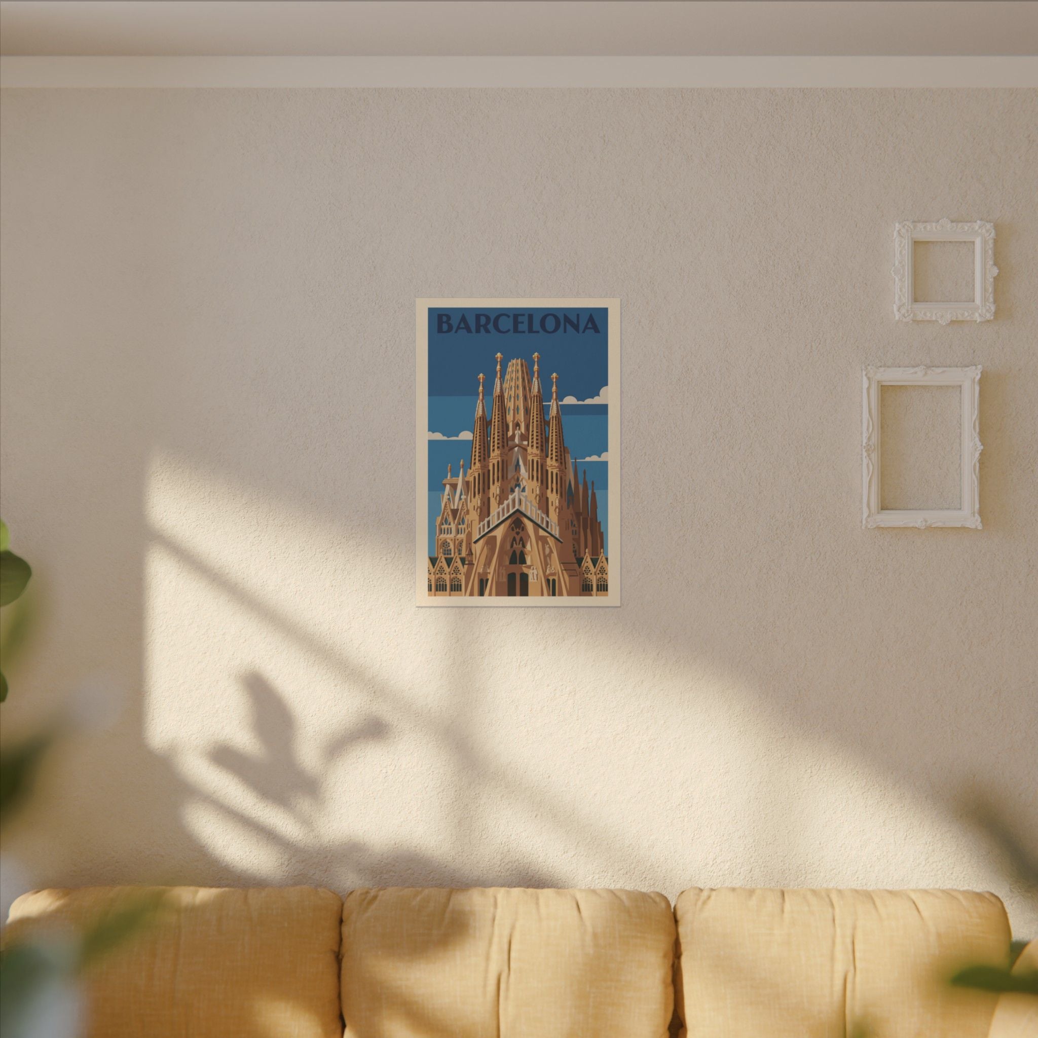 Barcelona Sagrada Familia Matte Canvas Print Stretched Travel Poster Wall Art
