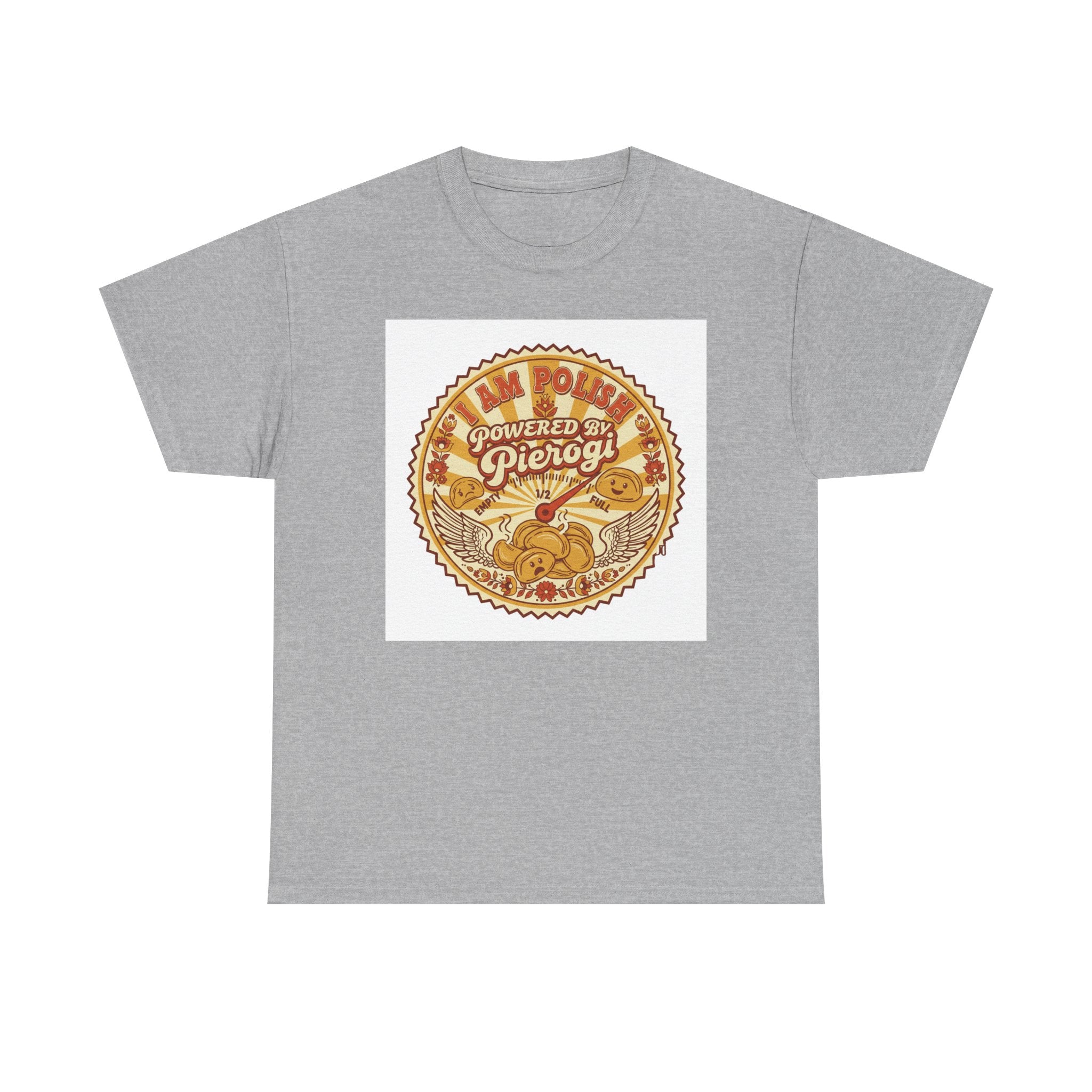 Pierogi Powered Tee — "All Power to Pierogi" Retro Food Lover T-Shirt