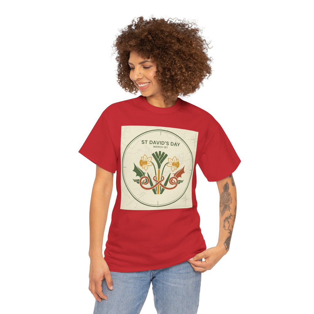 St. David's Day Floral Tee — Welsh Daffodil & Leek Celebration Shirt