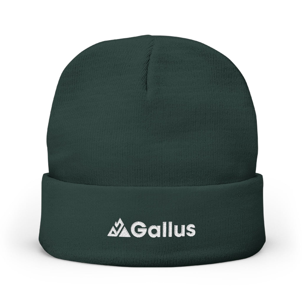 Embroidered "GALLUS" Knit Beanie - Bold Retro Logo Winter Hat