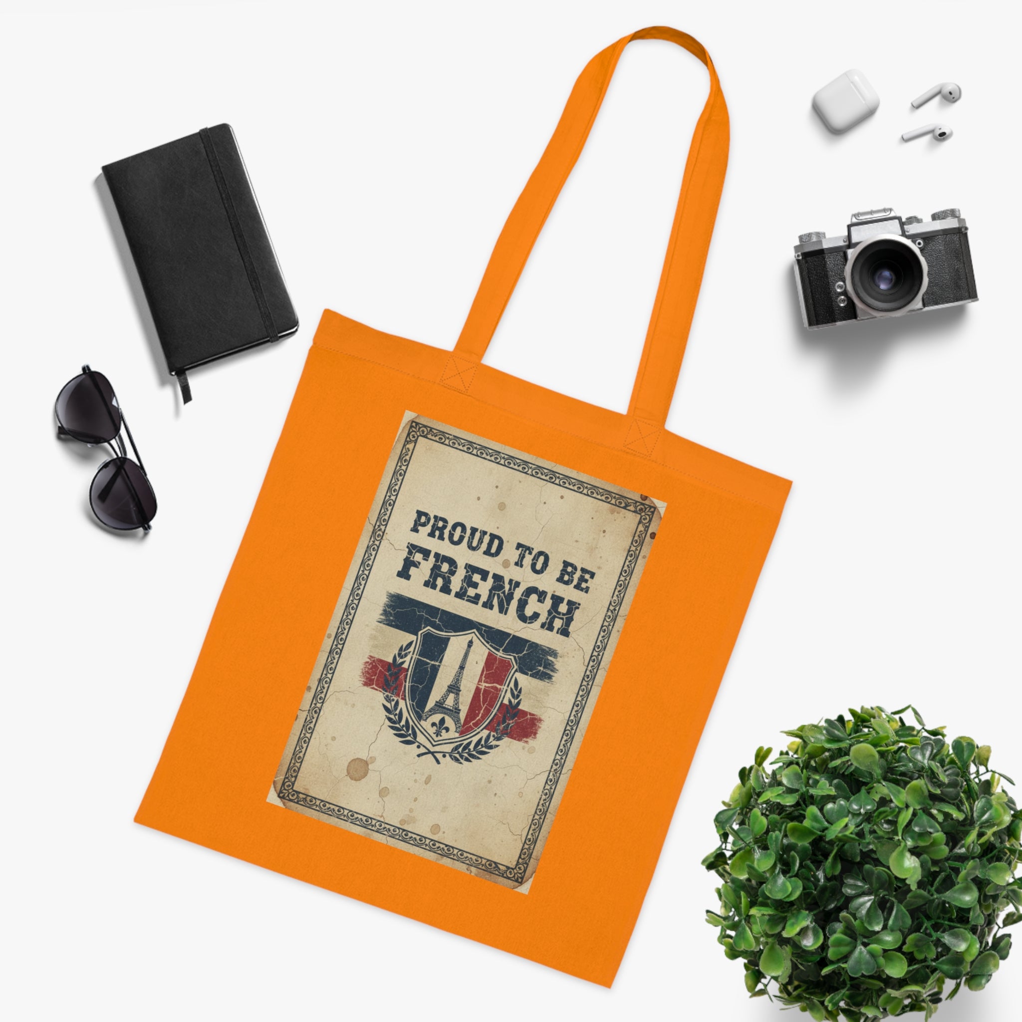 Proud to Be French Vintage Shield Cotton Tote