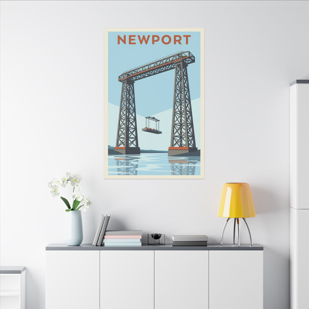 Newport Aerial Tram Matte Canvas Print  Vintage Coastal Wall Art
