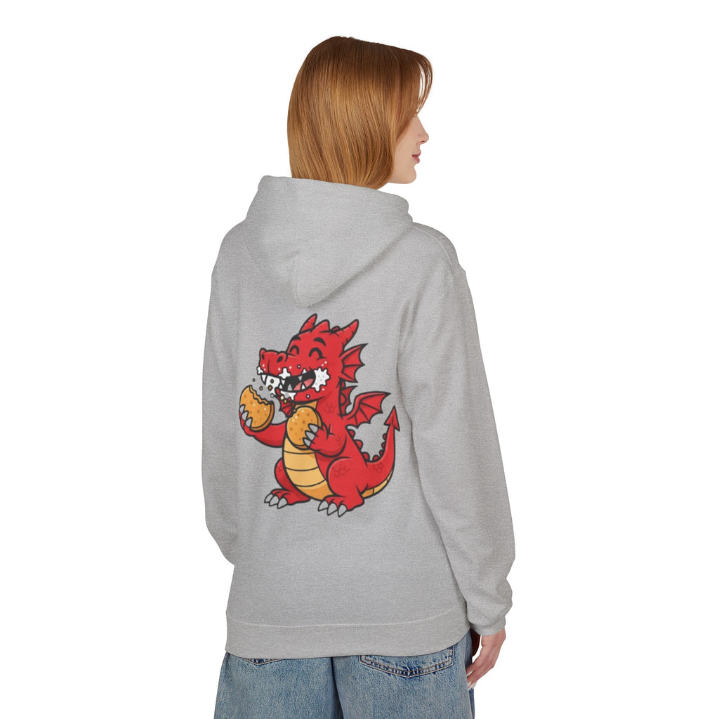 Welsh Dragon Hoodie — Retro Flag Front & Cute Red Dragon Back