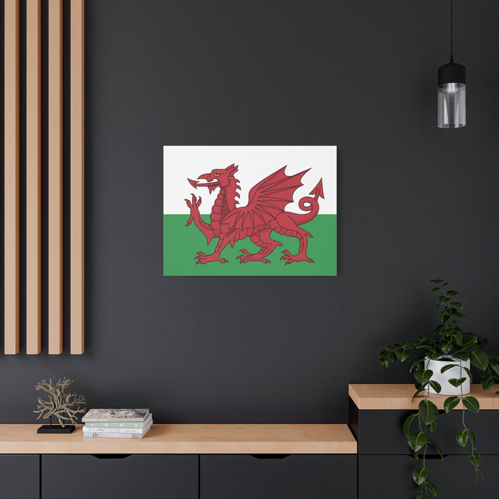 Welsh Flag Canvas Print — Red Dragon Matte Stretched Wall Art