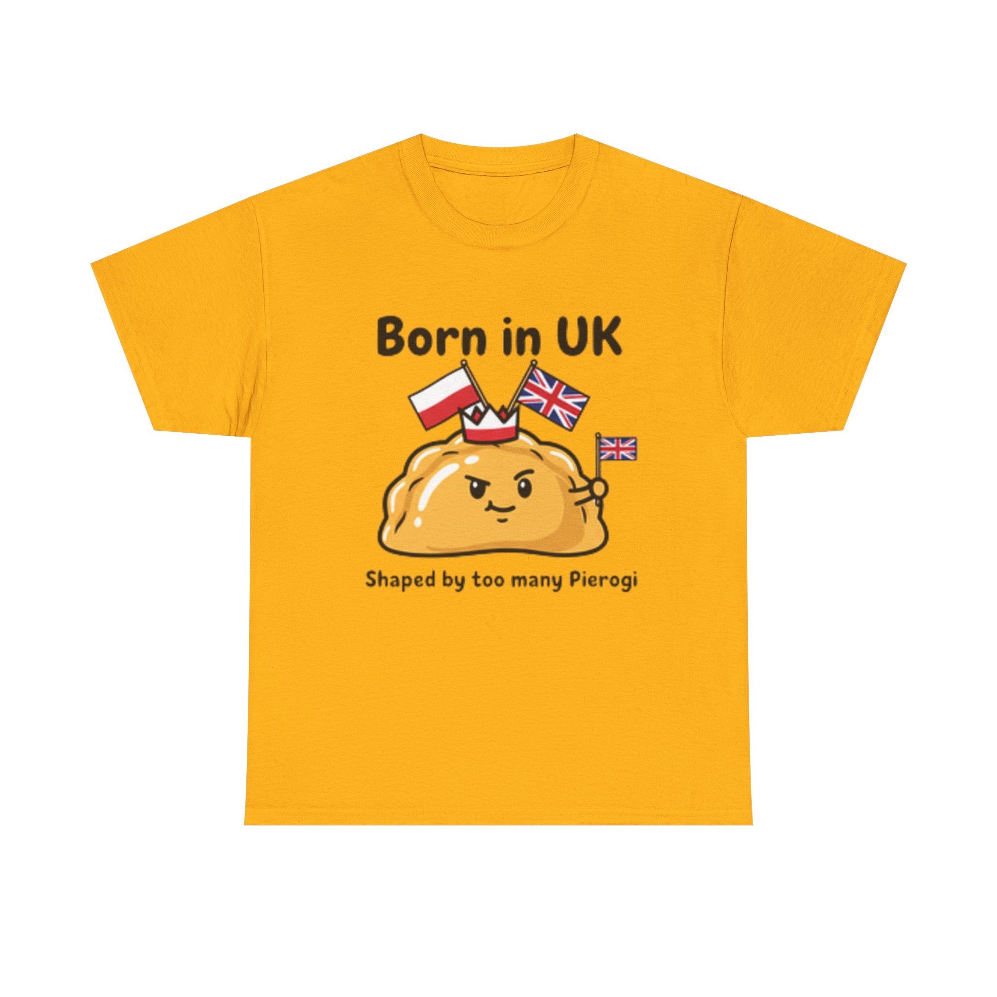 Born in UK Pierogi T‑Shirt — Funny Polish‑British Pride Tee