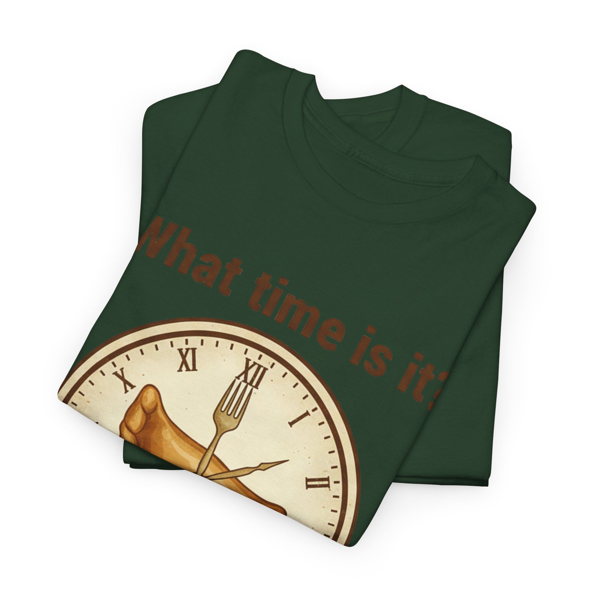 Pierogi Time T‑Shirt — "What time is it? Pierogi time!" Vintage Clock Food Tee