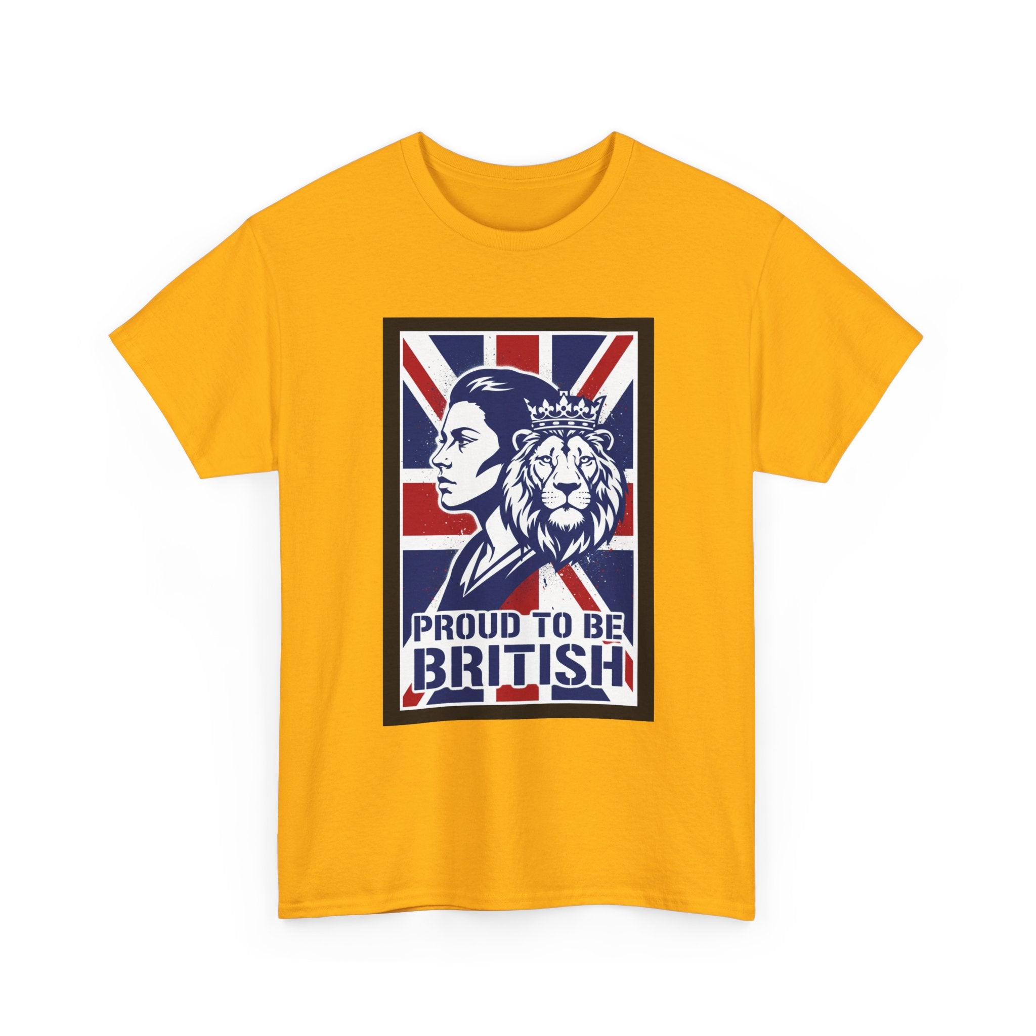 Proud to Be British T-Shirt – Union Jack Lion Graphic Tee