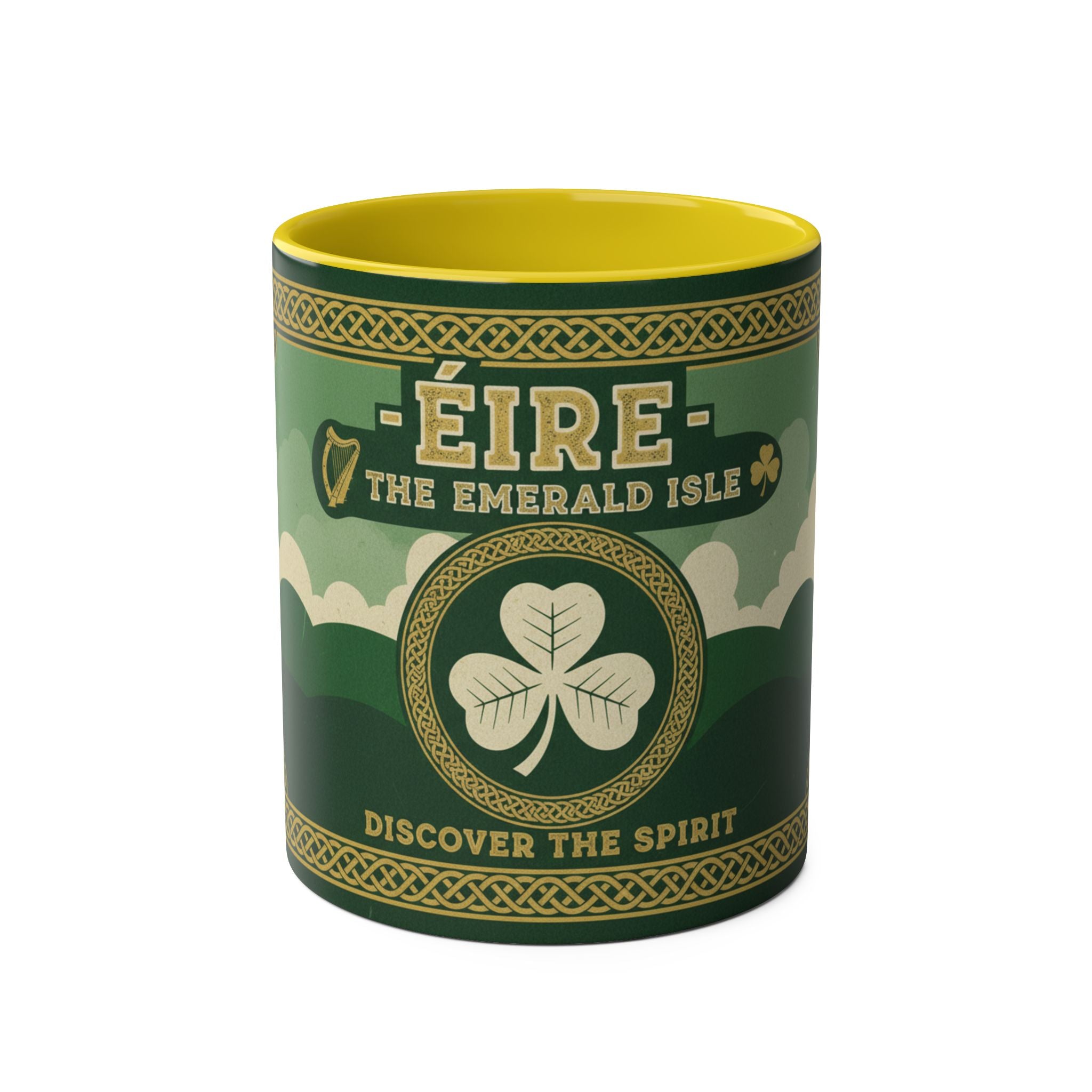Éire The Emerald Isle Ceramic Coffee Mug — Discover the Spirit, Two-Tone 11oz