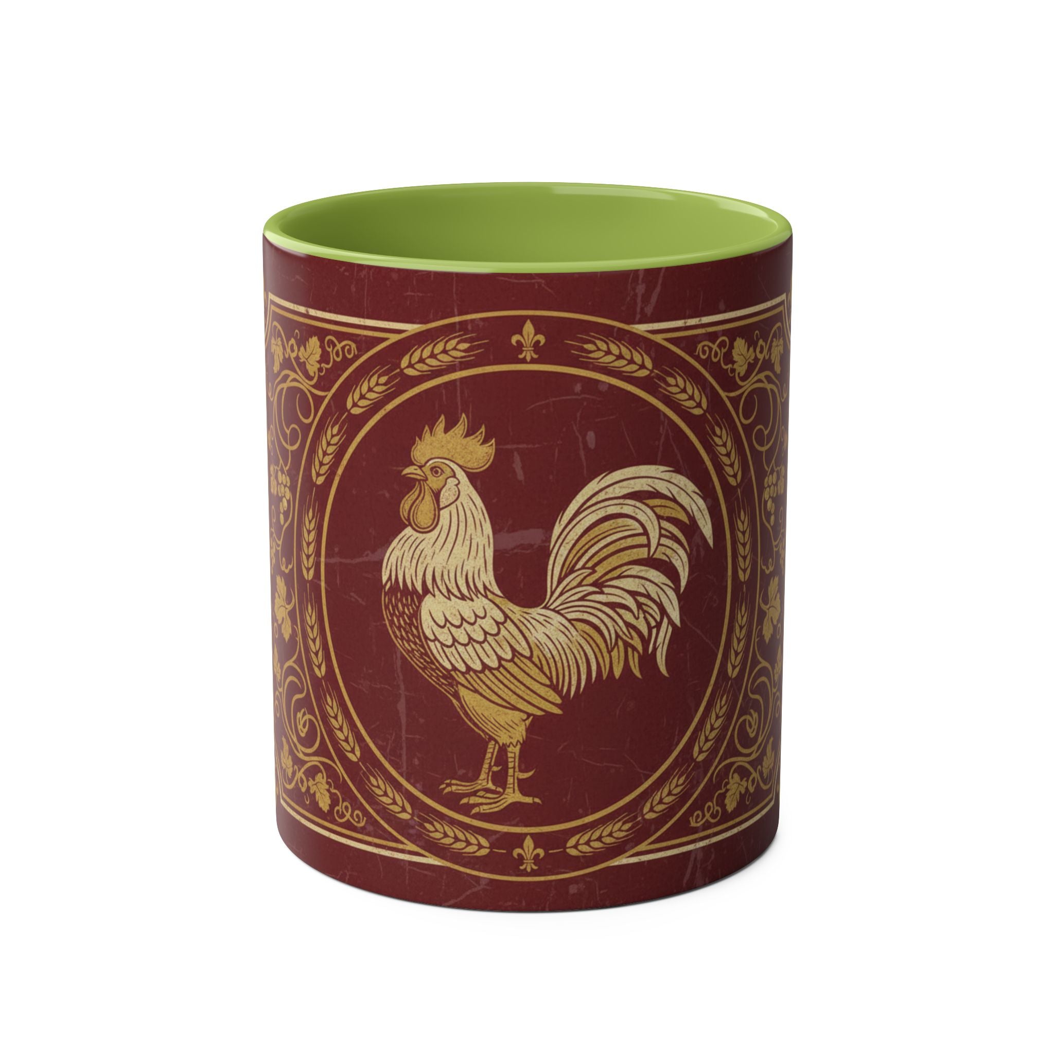 Rooster Crest Two-Tone Coffee Mug — Vintage Farmhouse 11oz