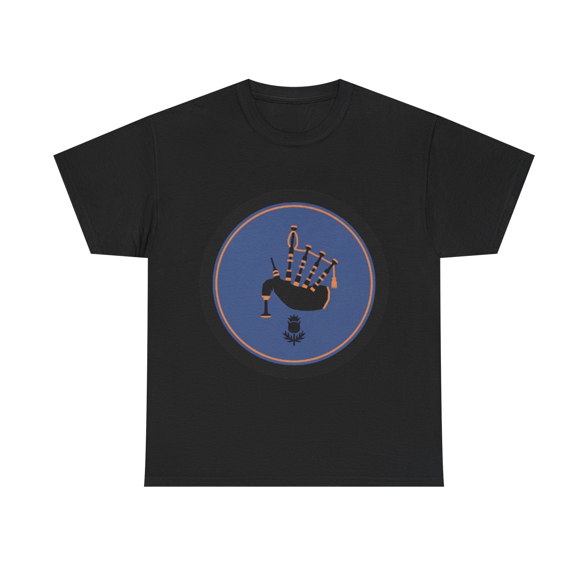 Bagpipes Crest T‑Shirt — Scottish Pride Circle Logo Tee