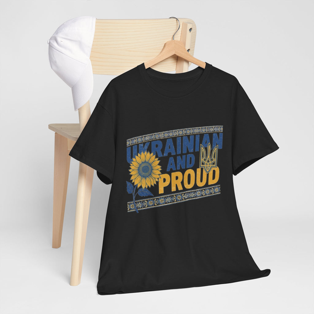 Ukrainian and Proud T-Shirt — Sunflower & Tryzub Patriotic Tee