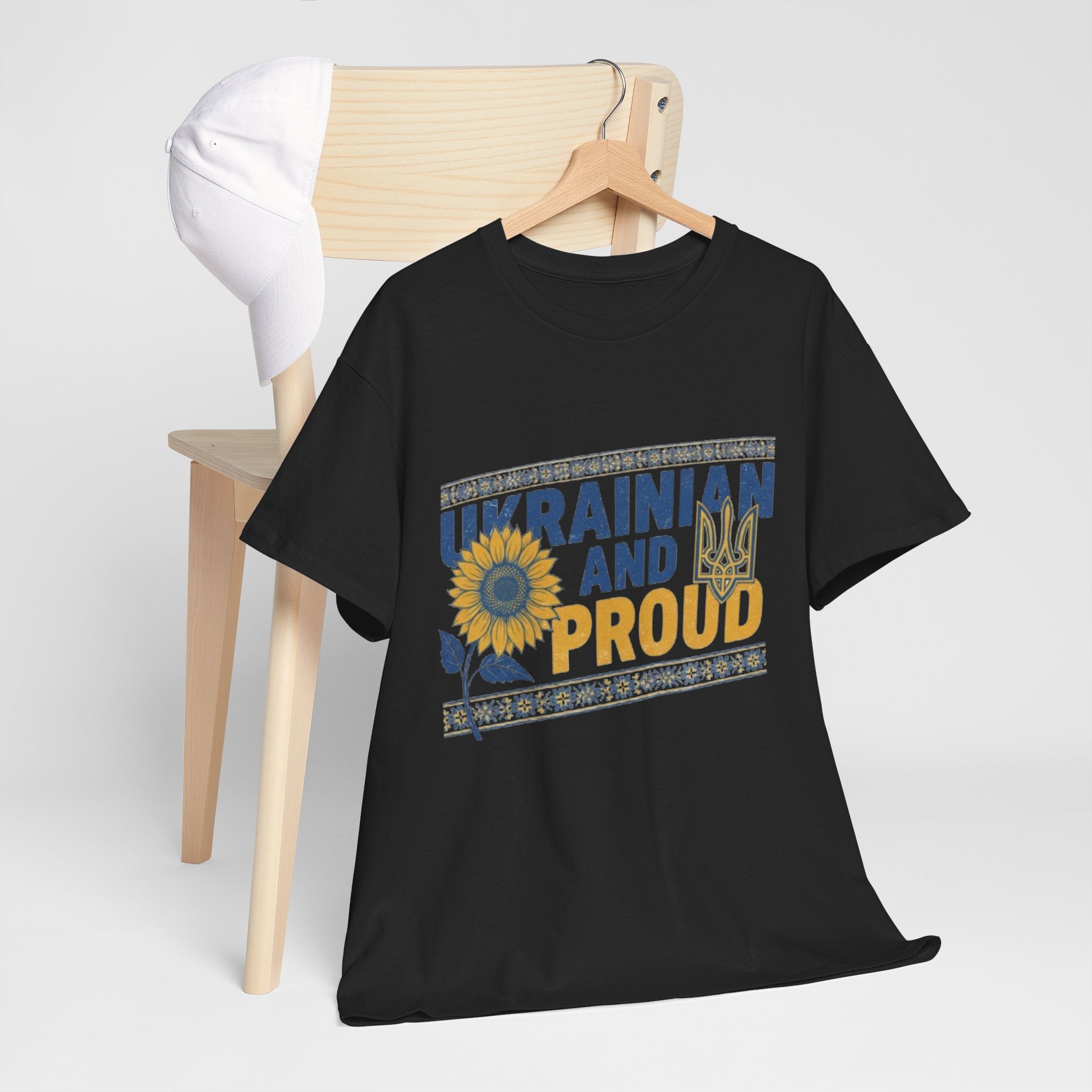 Ukrainian and Proud T-Shirt — Sunflower & Tryzub Patriotic Tee