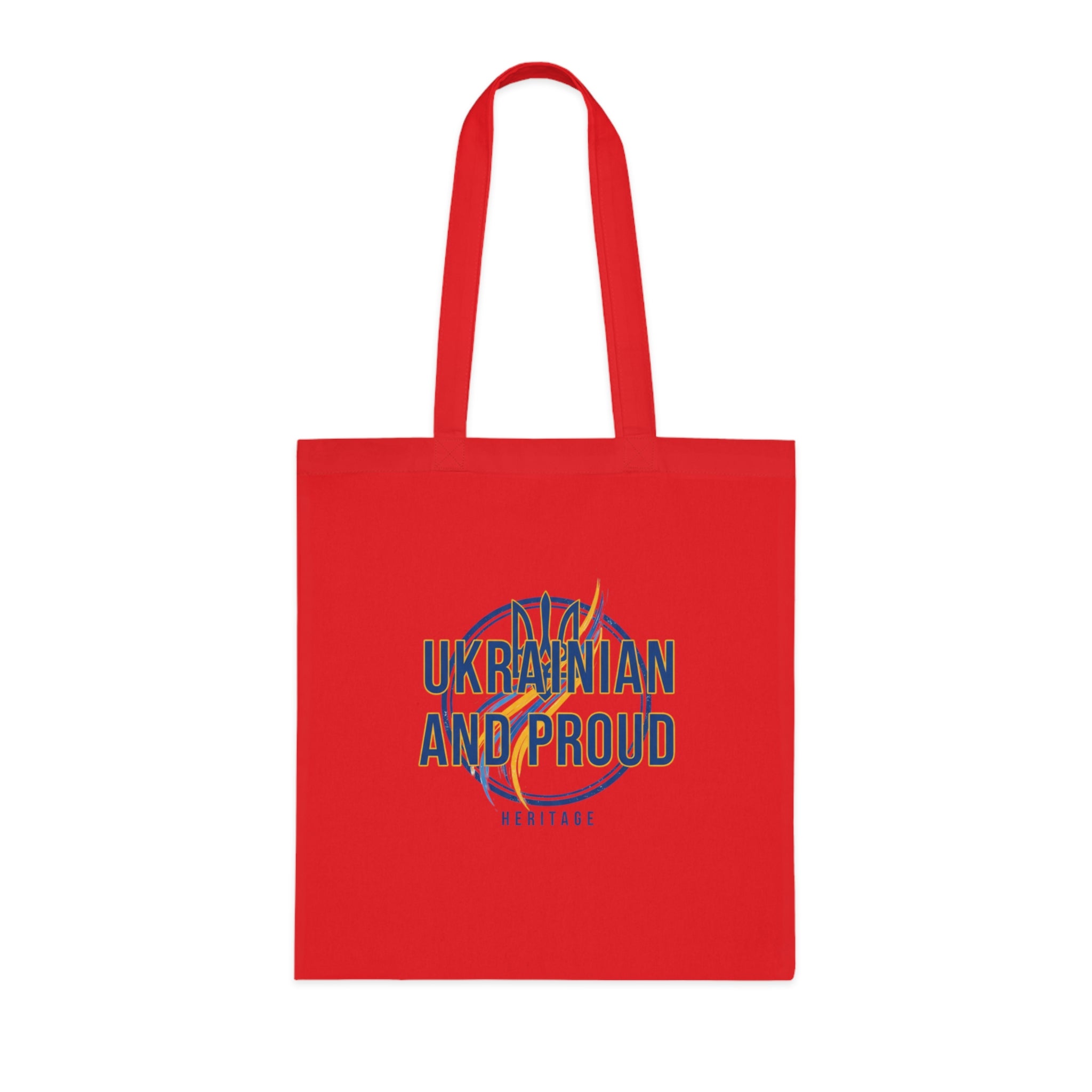 Ukrainian And Proud Cotton Tote — Heritage Flag Graphic Tote Bag