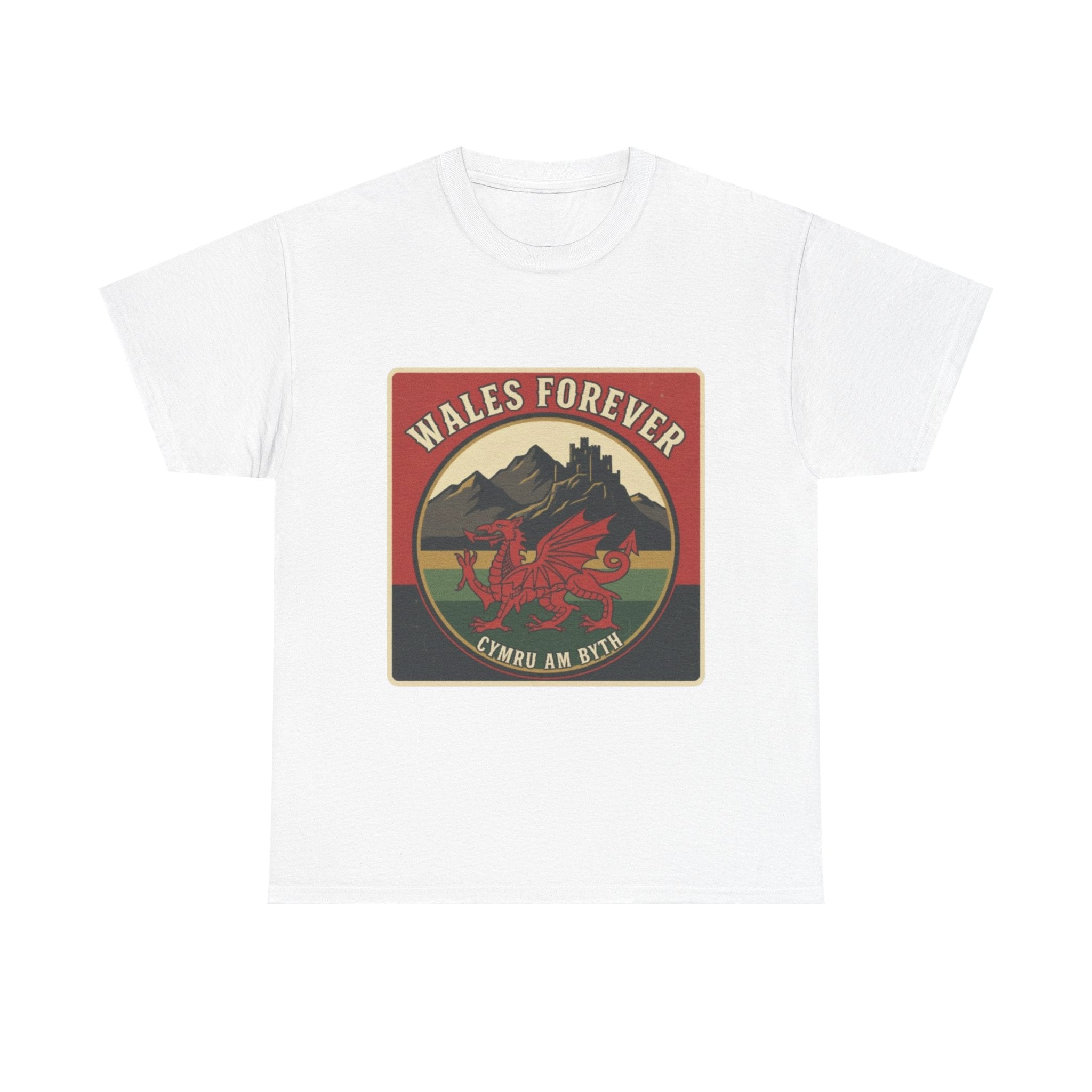 Wales Forever T-Shirt — Vintage Welsh Dragon Crest Tee