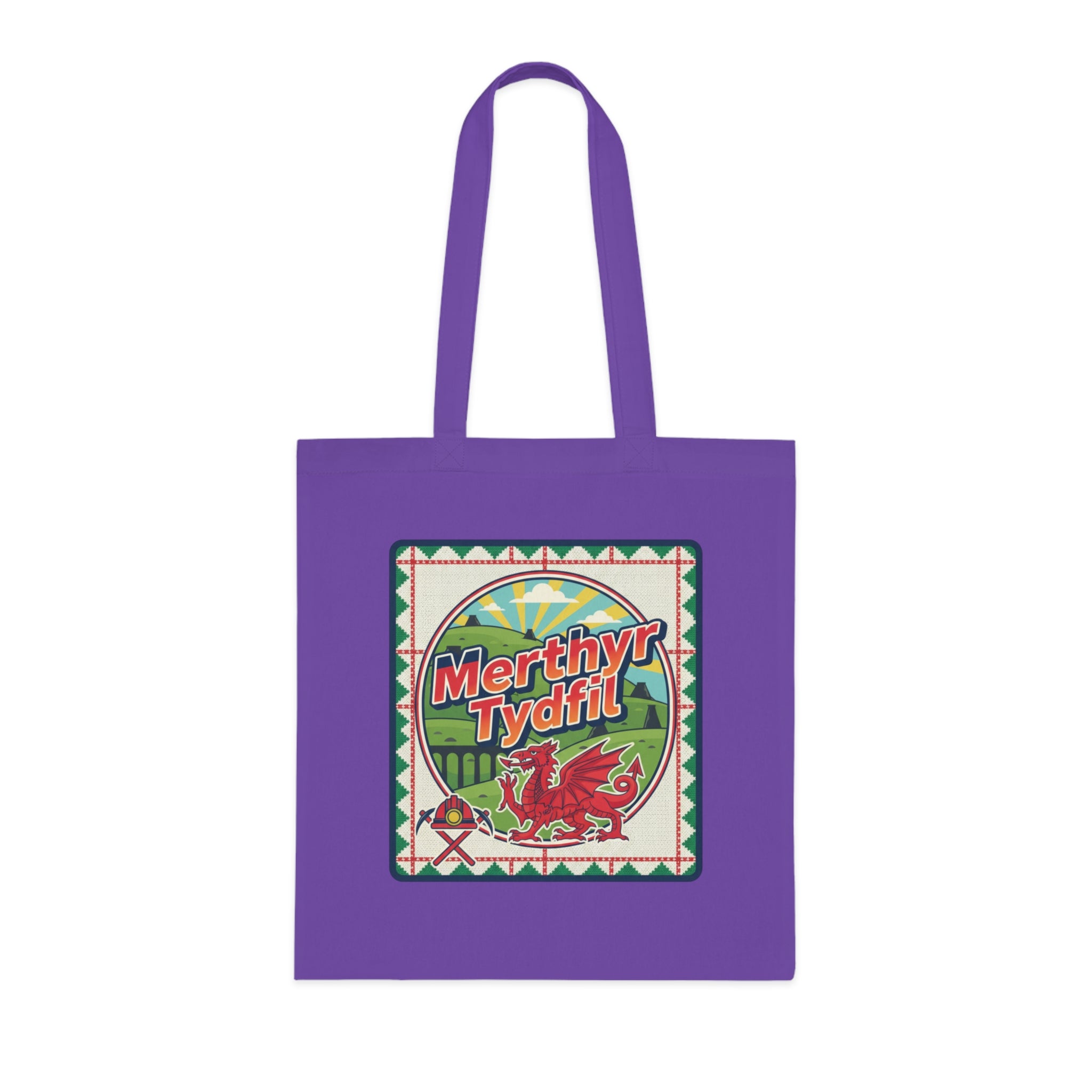 Merthyr Tydfil Welsh Pride Cotton Tote — Vintage Dragon Market Bag