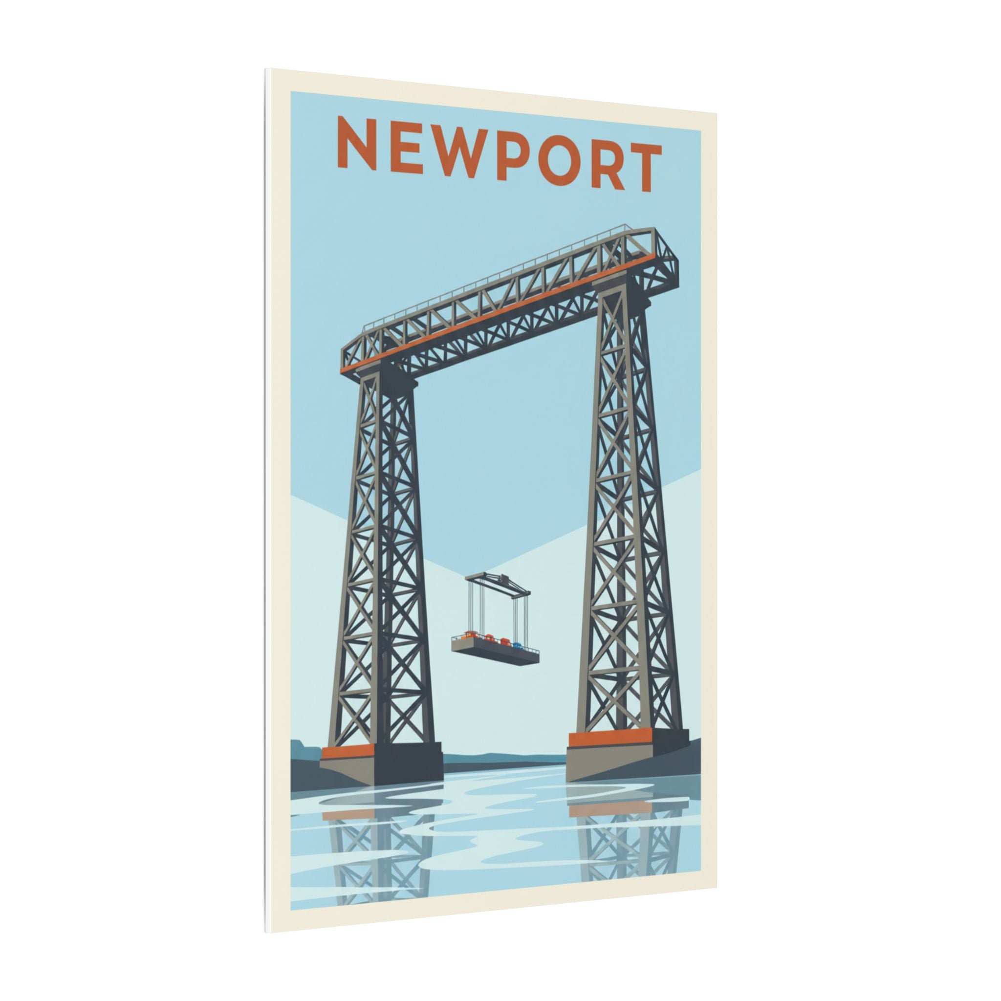 Newport Aerial Tram Matte Canvas Print  Vintage Coastal Wall Art