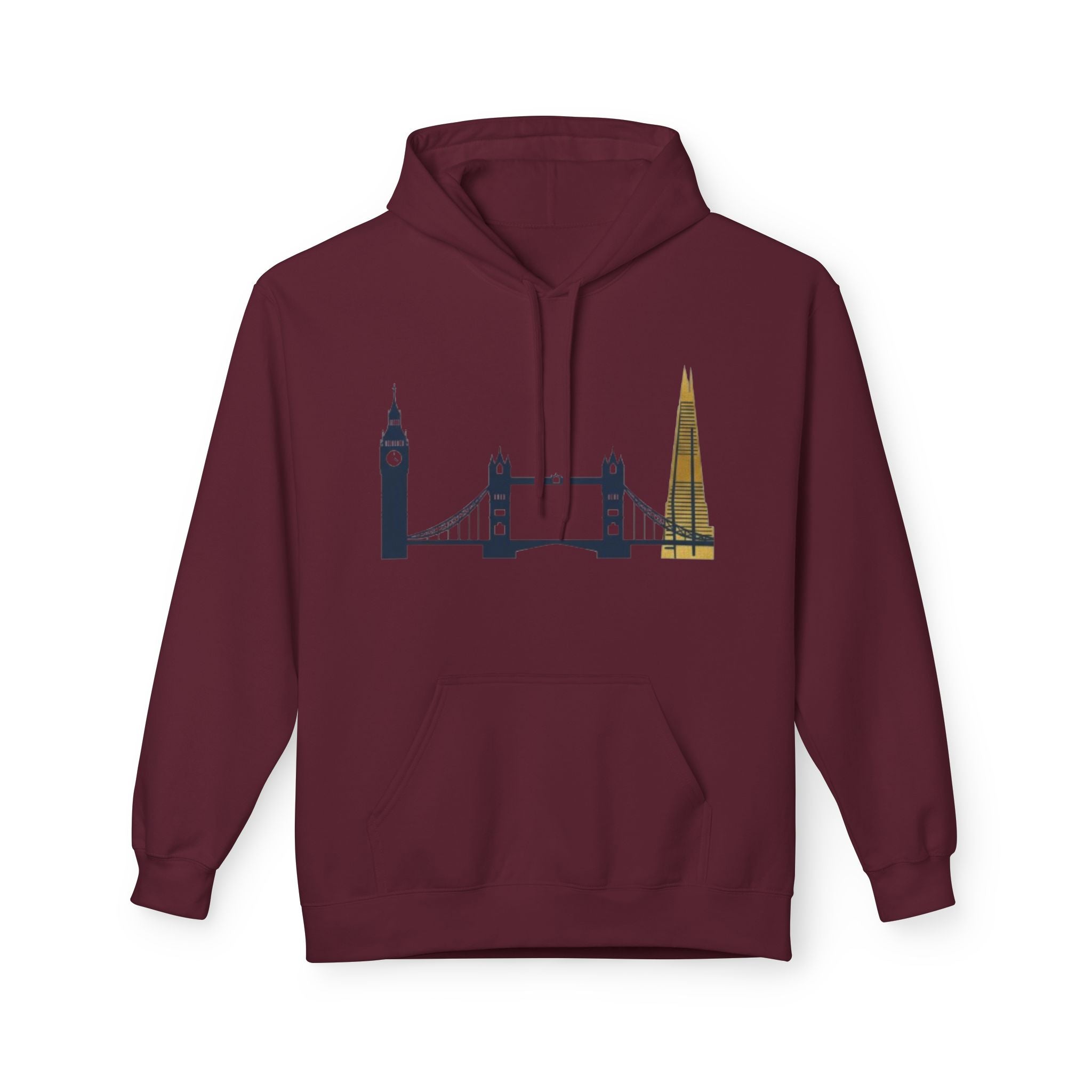 London Skyline Hoodie — Minimal Big Ben, Tower Bridge & The Shard Travel Sweatshirt