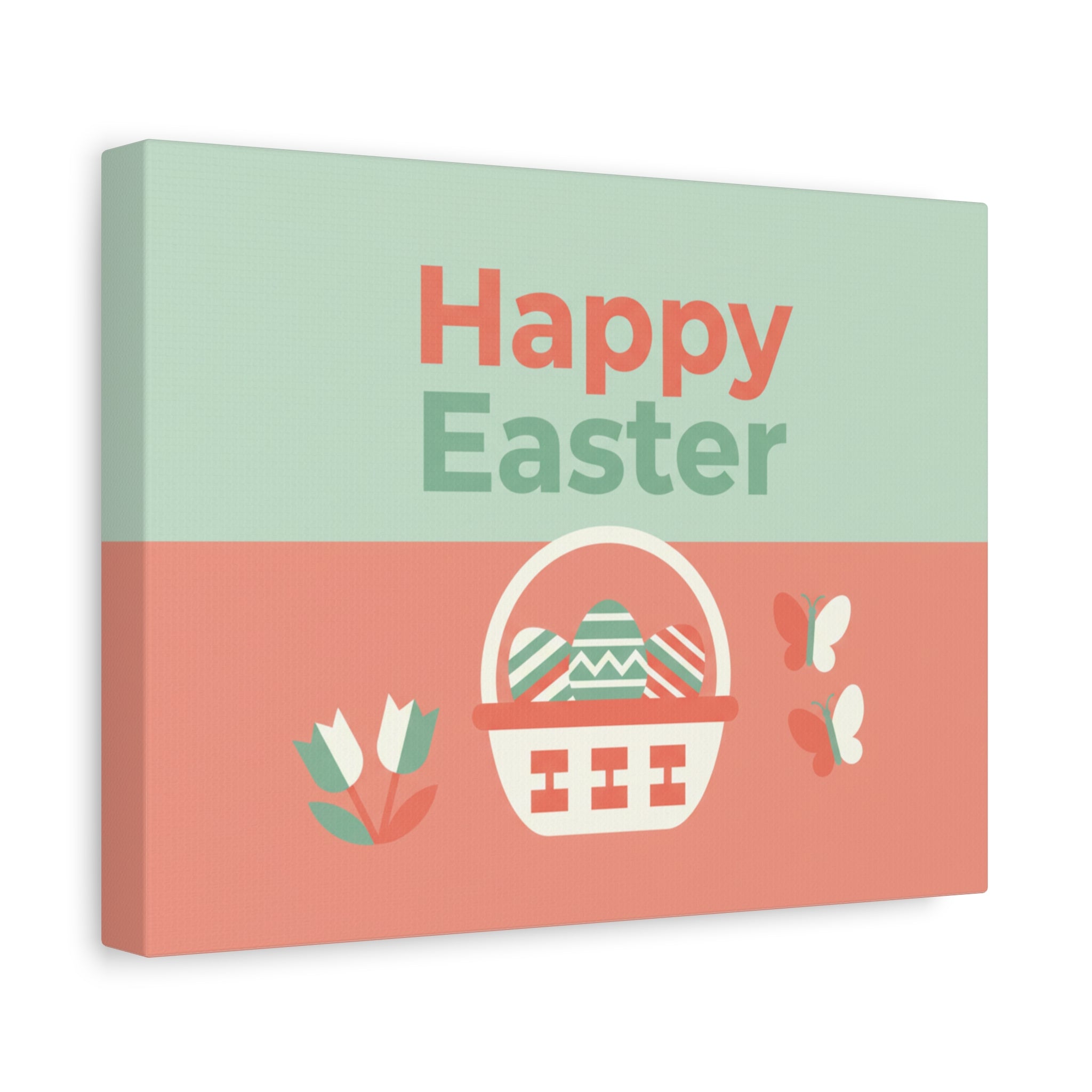 Happy Easter Easter Basket Matte Canvas Wall Art