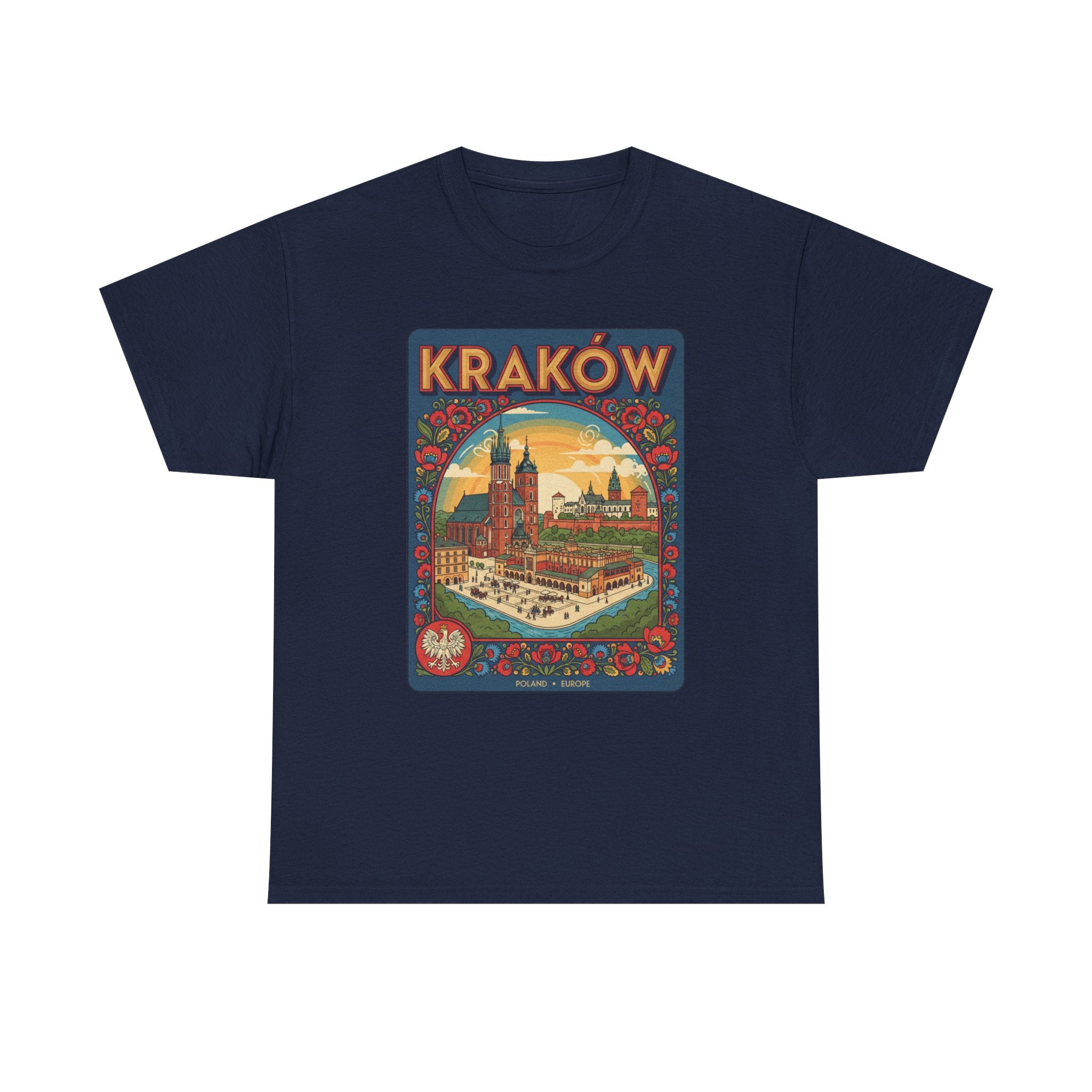Kraków Vintage Travel T‑Shirt — Retro Polish Cityscape Tee