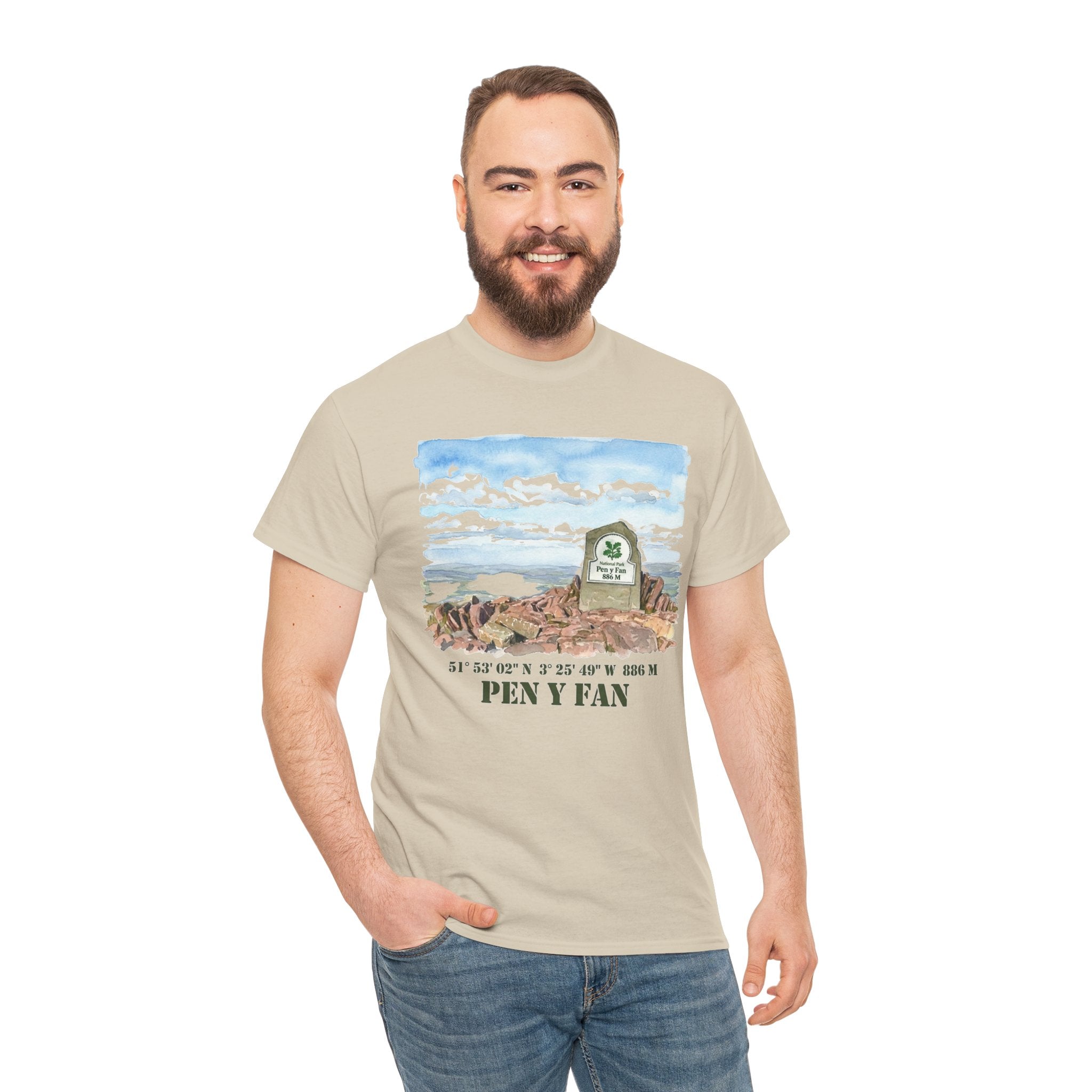 Pen y Fan Landscape T‑Shirt — Wales Mountain Hiking Souvenir Tee