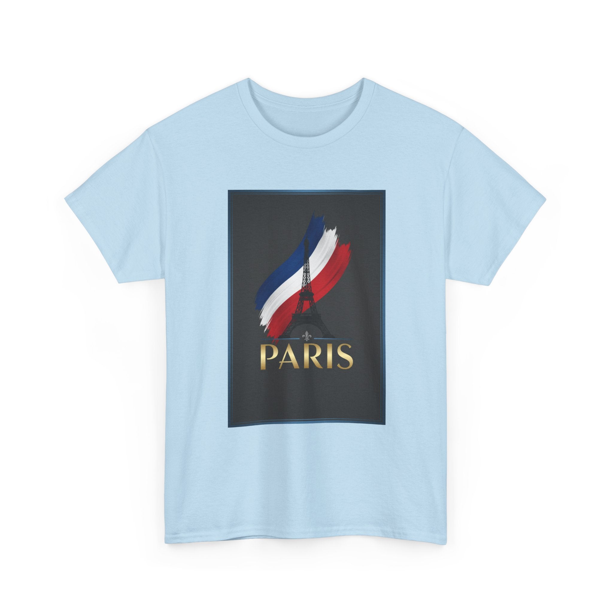 Paris Tricolor Graphic Tee — French Flag Brushstroke T-Shirt