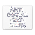 Anti Social Cat Club Canvas | Outline-Only Typography, Hollow Letter Art