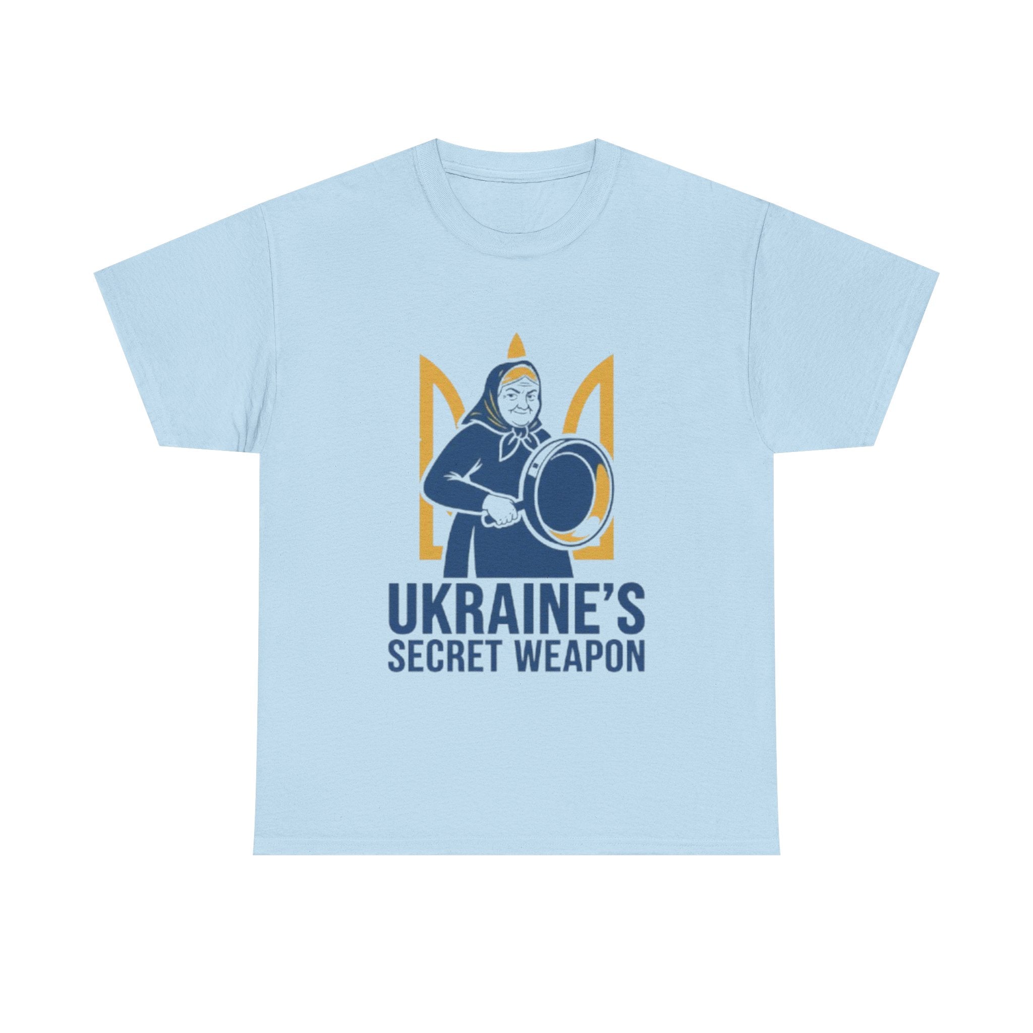 T-Shirt — "Ukraine's Secret Weapon" Grandma with Pot Design