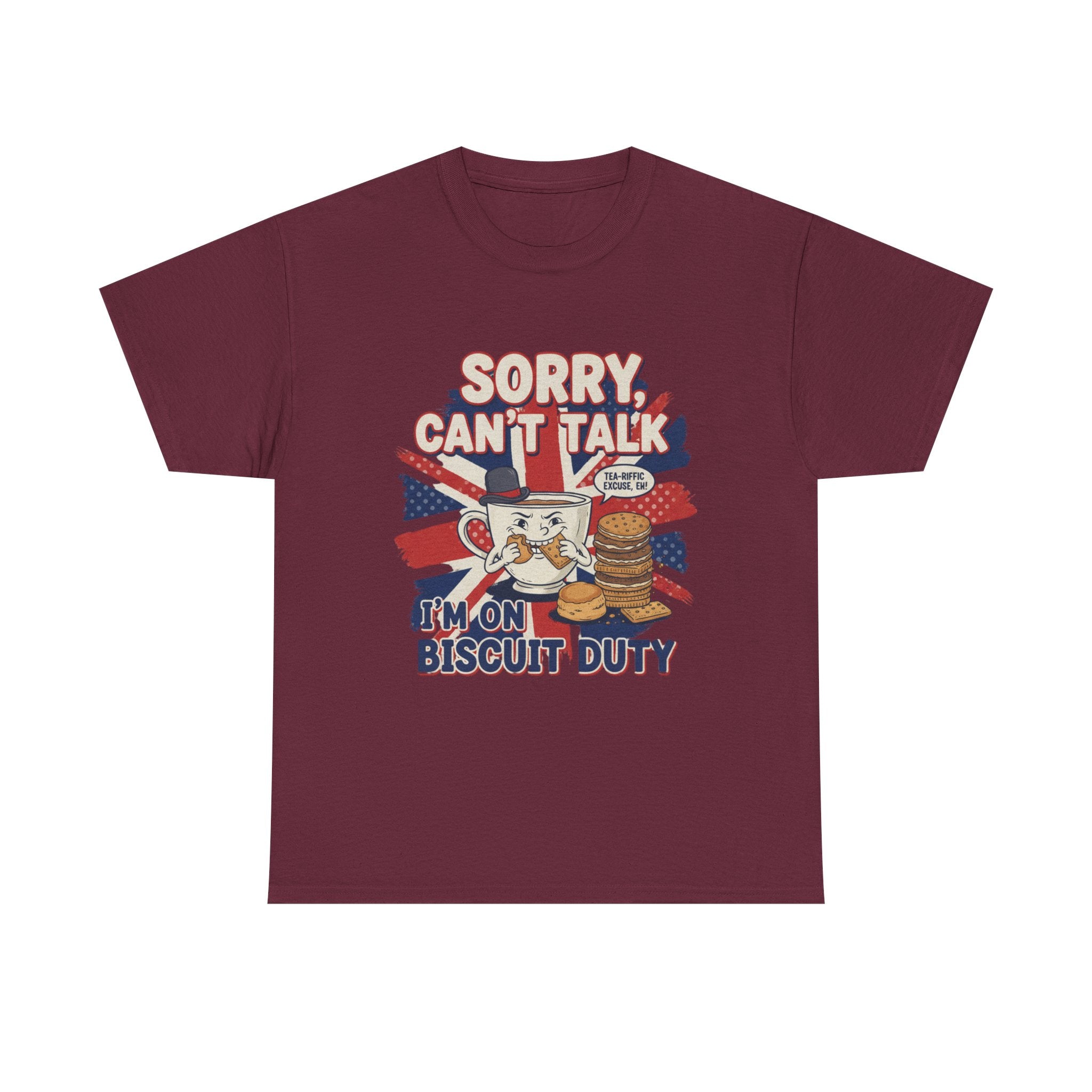 Biscuit Duty T‑Shirt - "Sorry Can't Talk, I'm On Biscuit Duty" British Tea & Biscuit Graphic Tee