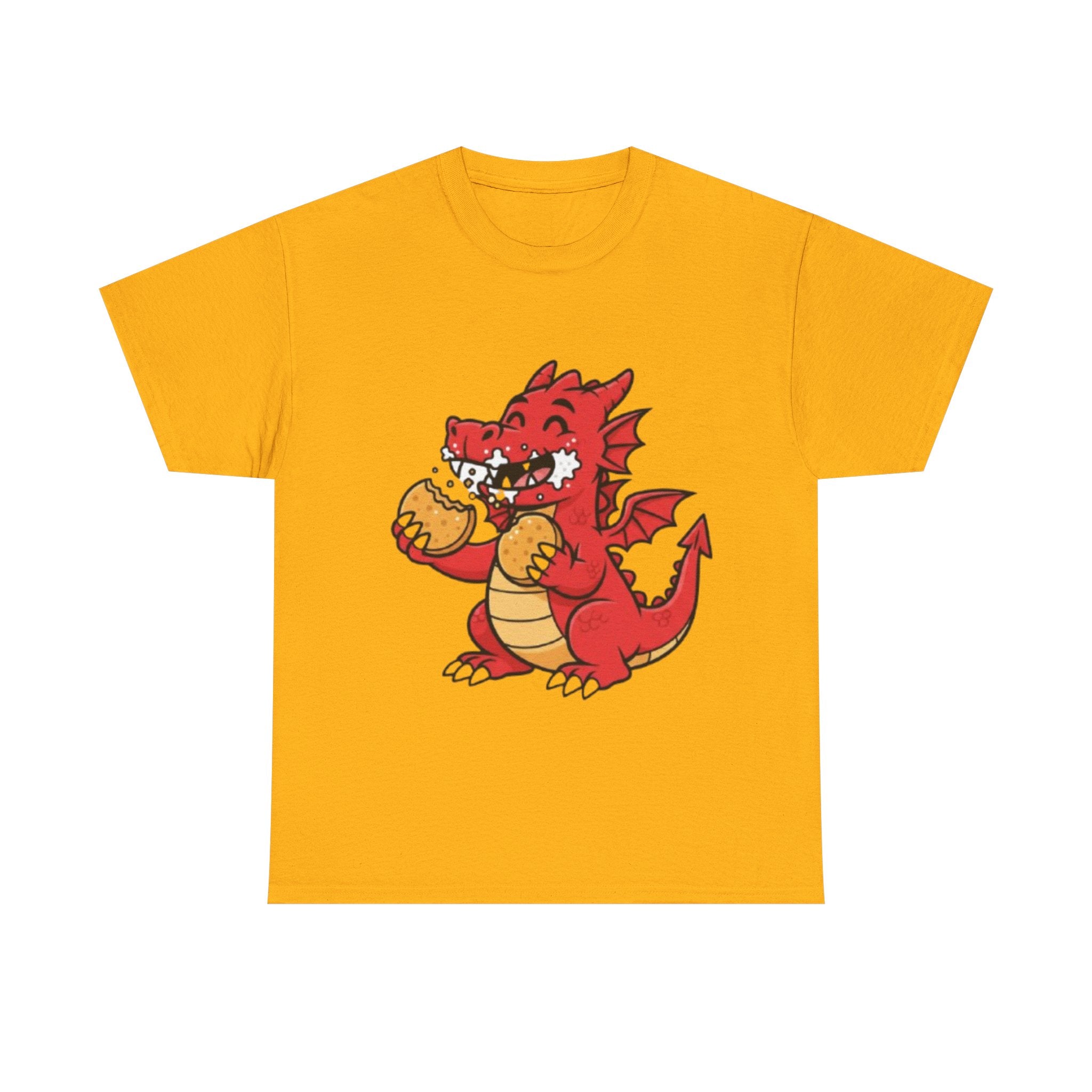 Red Dragon Eating Tacos T-Shirt — Cute Cartoon Taco Lover Tee