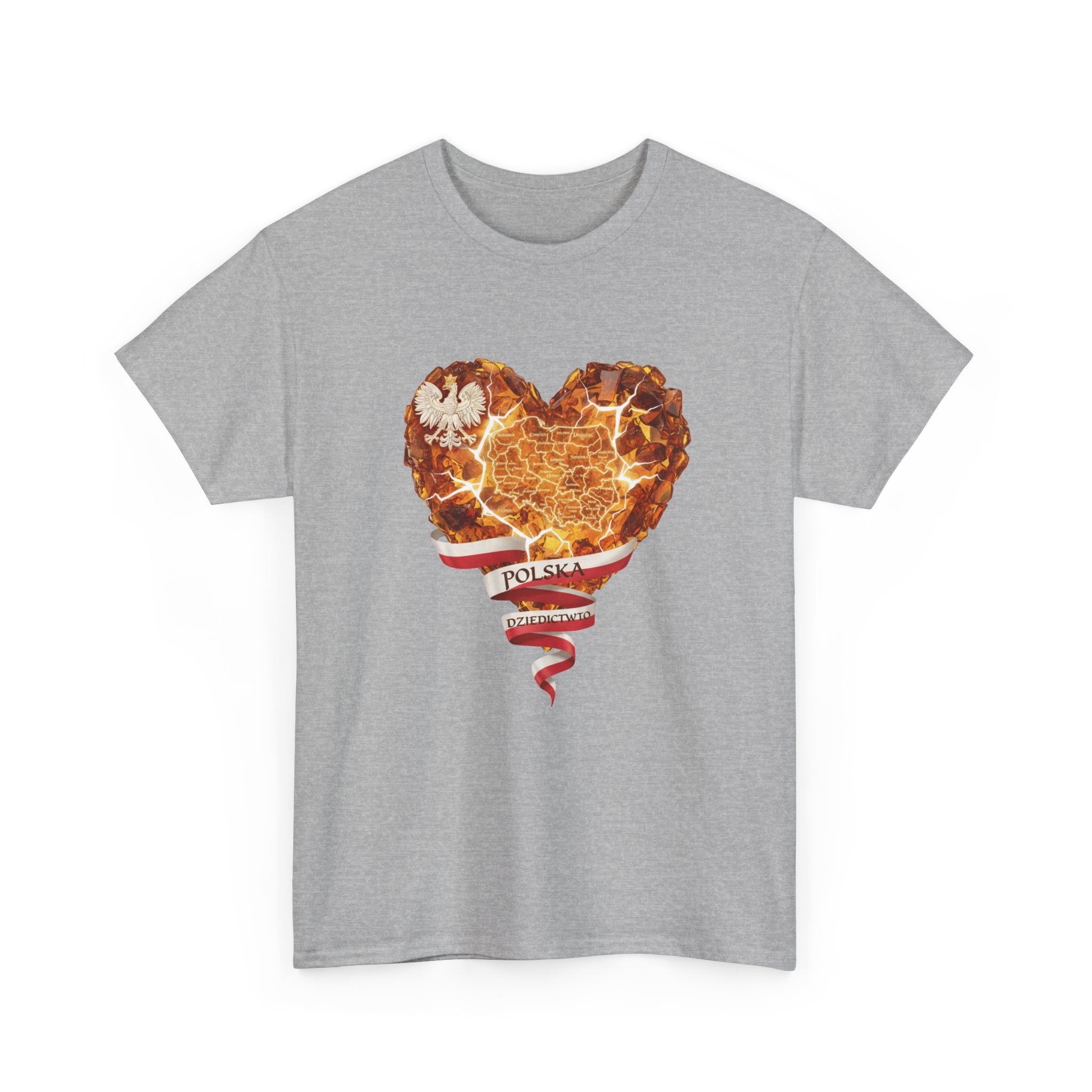 Polish Pride Heart Flame Tee | Polska Heritage T-Shirt