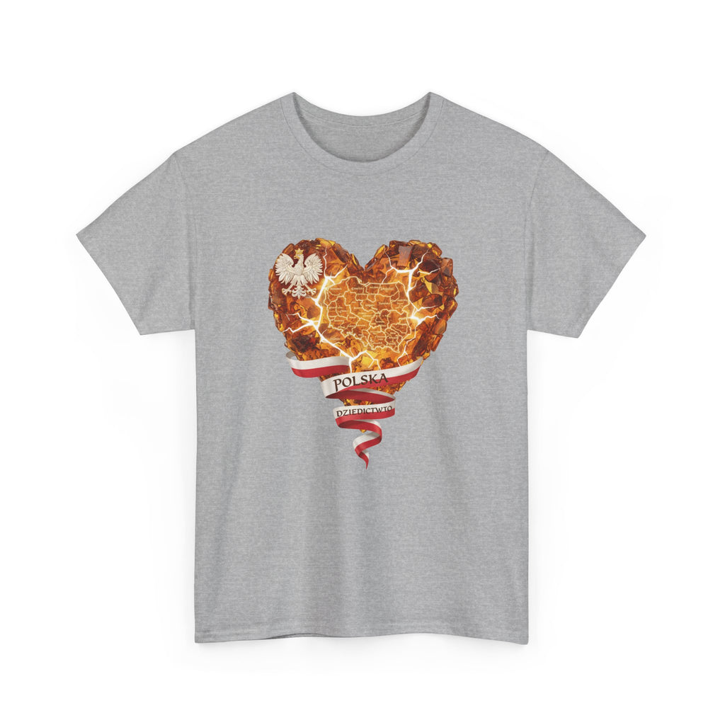 Polish Pride Heart Flame Tee | Polska Heritage T-Shirt