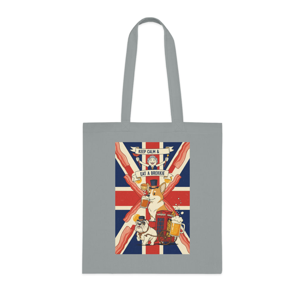 Keep Calm and Eat a Scone Cotton Tote — British Flag Bakery Illustration Grocery Bag
