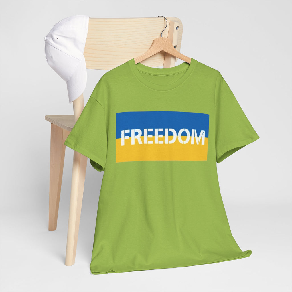 Freedom Flag T‑Shirt — Blue & Yellow Freedom Graphic Tee