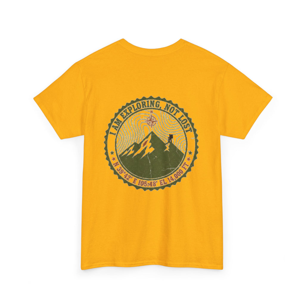 Adventure Mountain Tee – "I Am Exploring, Not Lost" Graphic T-Shirt