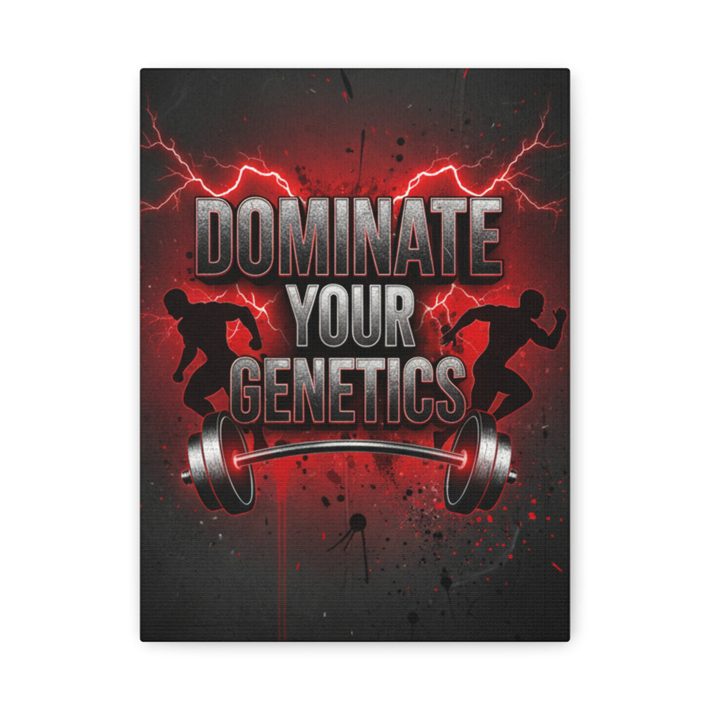 Dominate Your Genetics Gym Canvas Wall Art — Motivational Fitness Quote