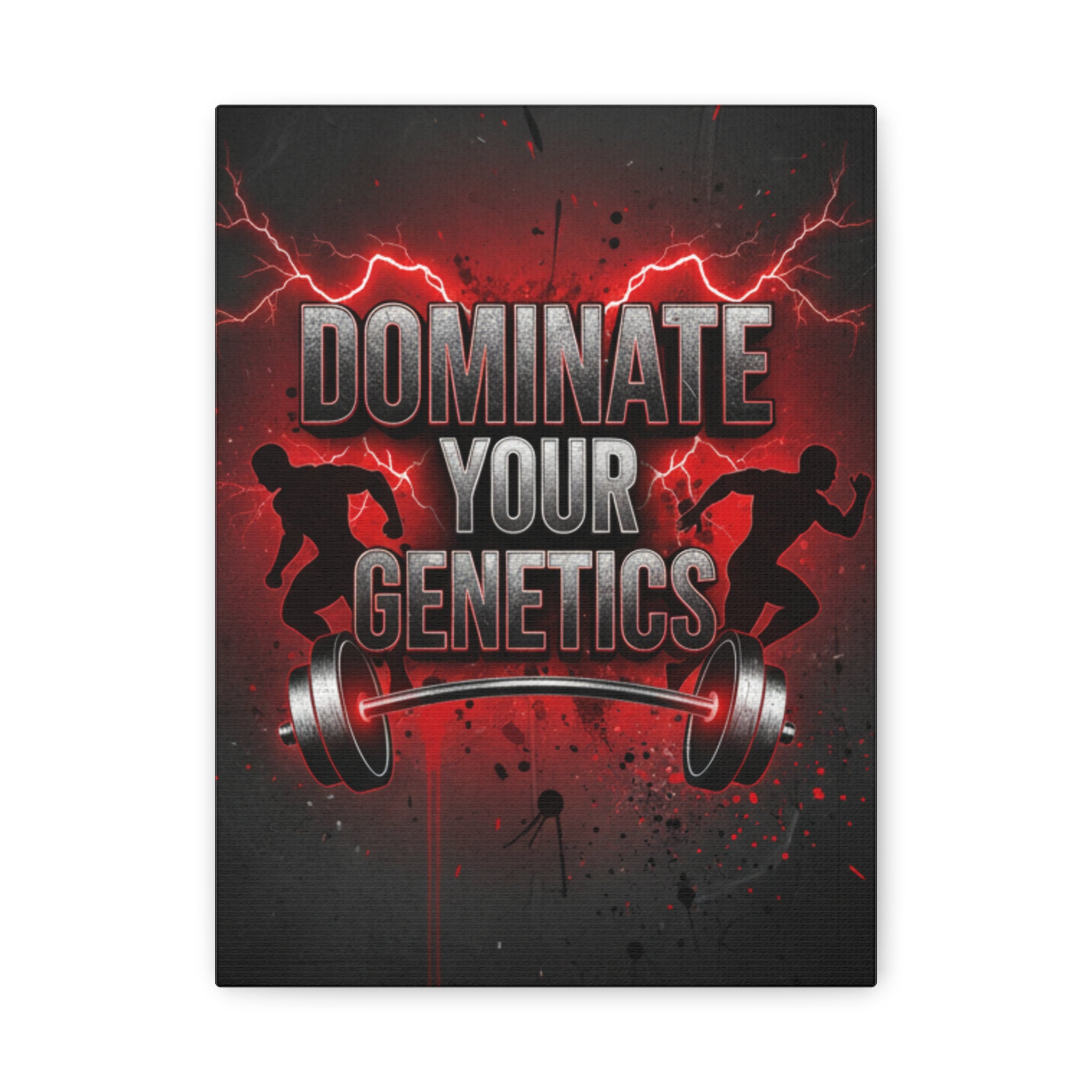 Dominate Your Genetics Gym Canvas Wall Art — Motivational Fitness Quote