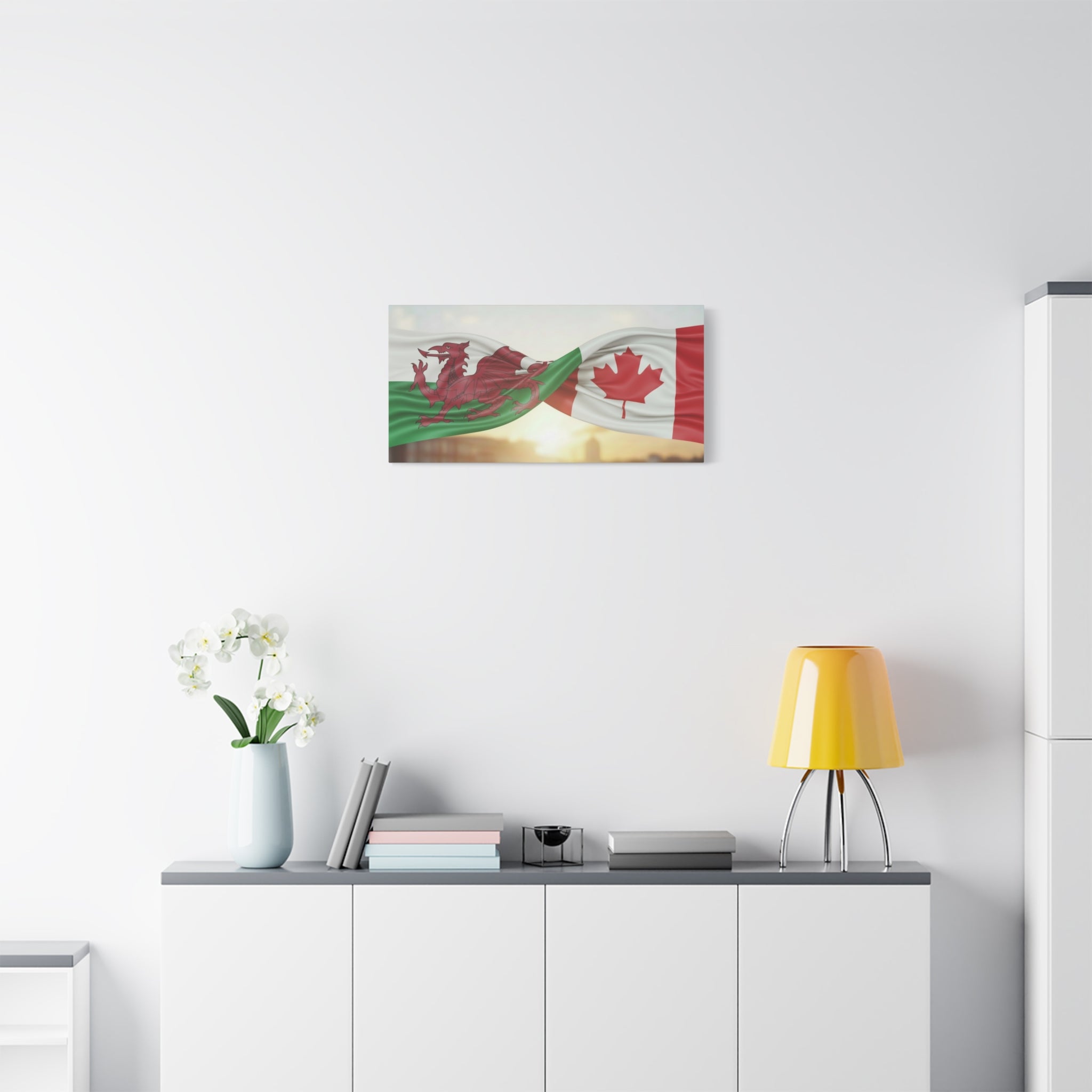 Welsh-Canadian Flag Canvas Print — Matte Stretched Wall Art (1.25")