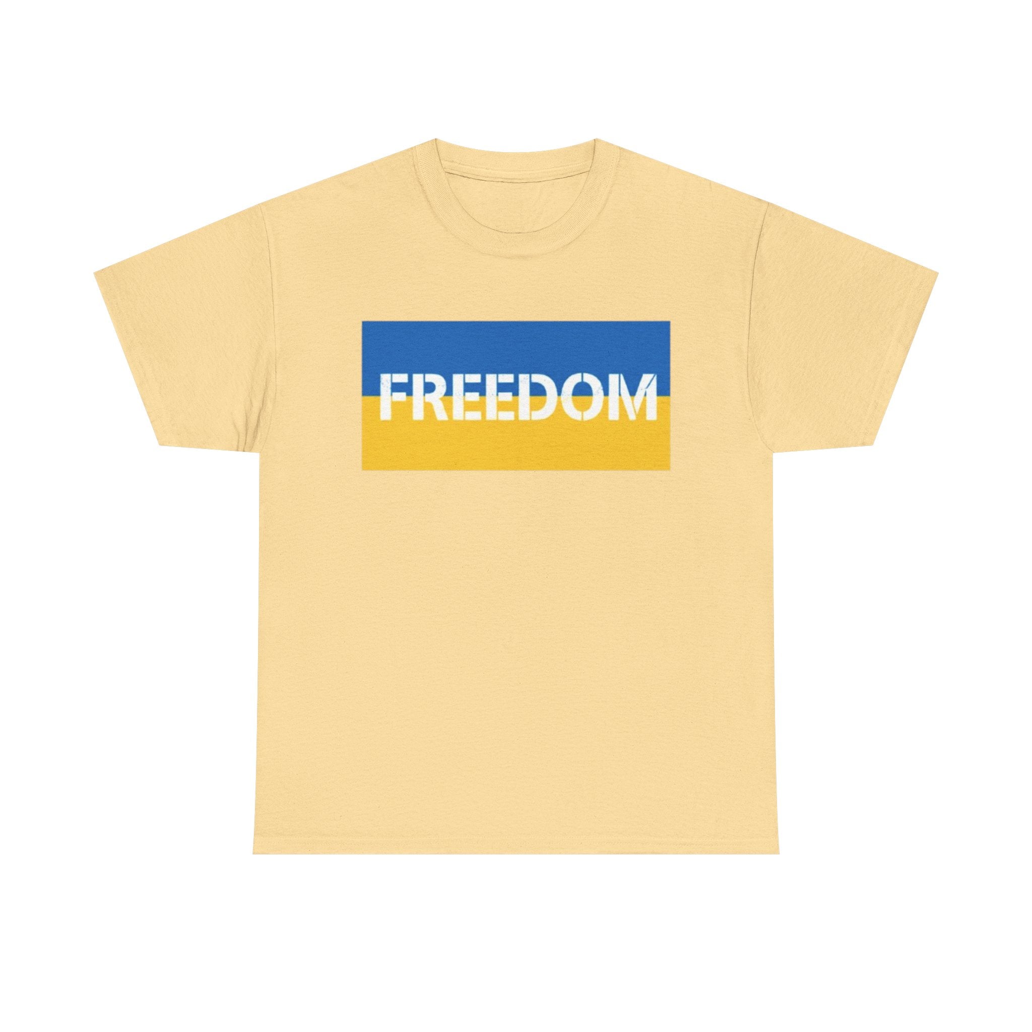 Freedom Flag T‑Shirt — Blue & Yellow Freedom Graphic Tee